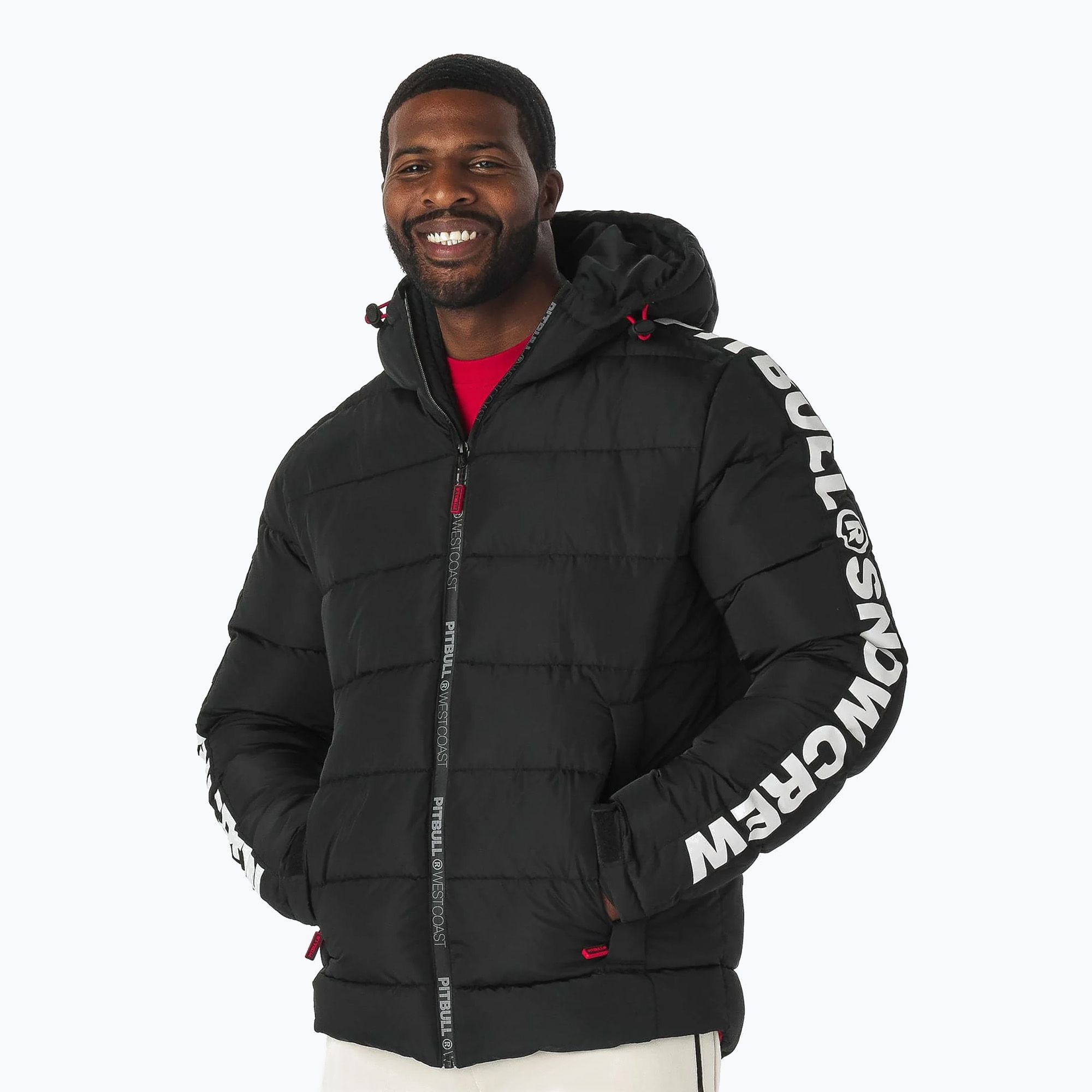 Kurtka zimowa męska Pitbull Airway 4 Padded Hooded black 