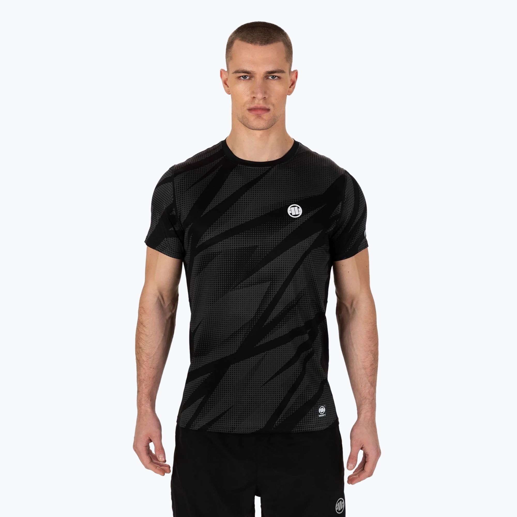 Koszulka treningowa męska Pitbull Mesh Performance Pro Plus Dot Camo II grey 
