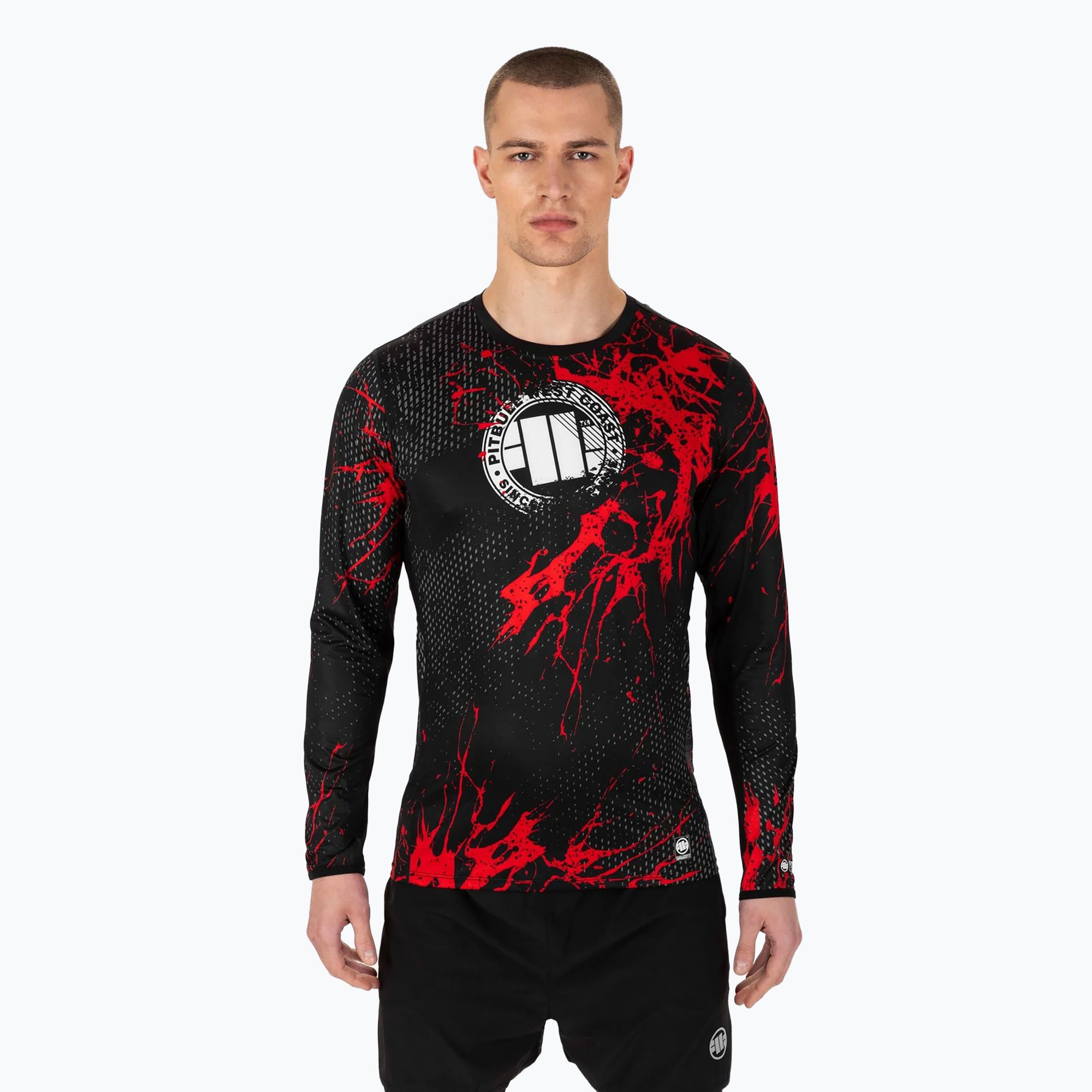 Longsleeve treningowy męski Pitbull Mesh Performance Pro Plus Blood Dog II black 