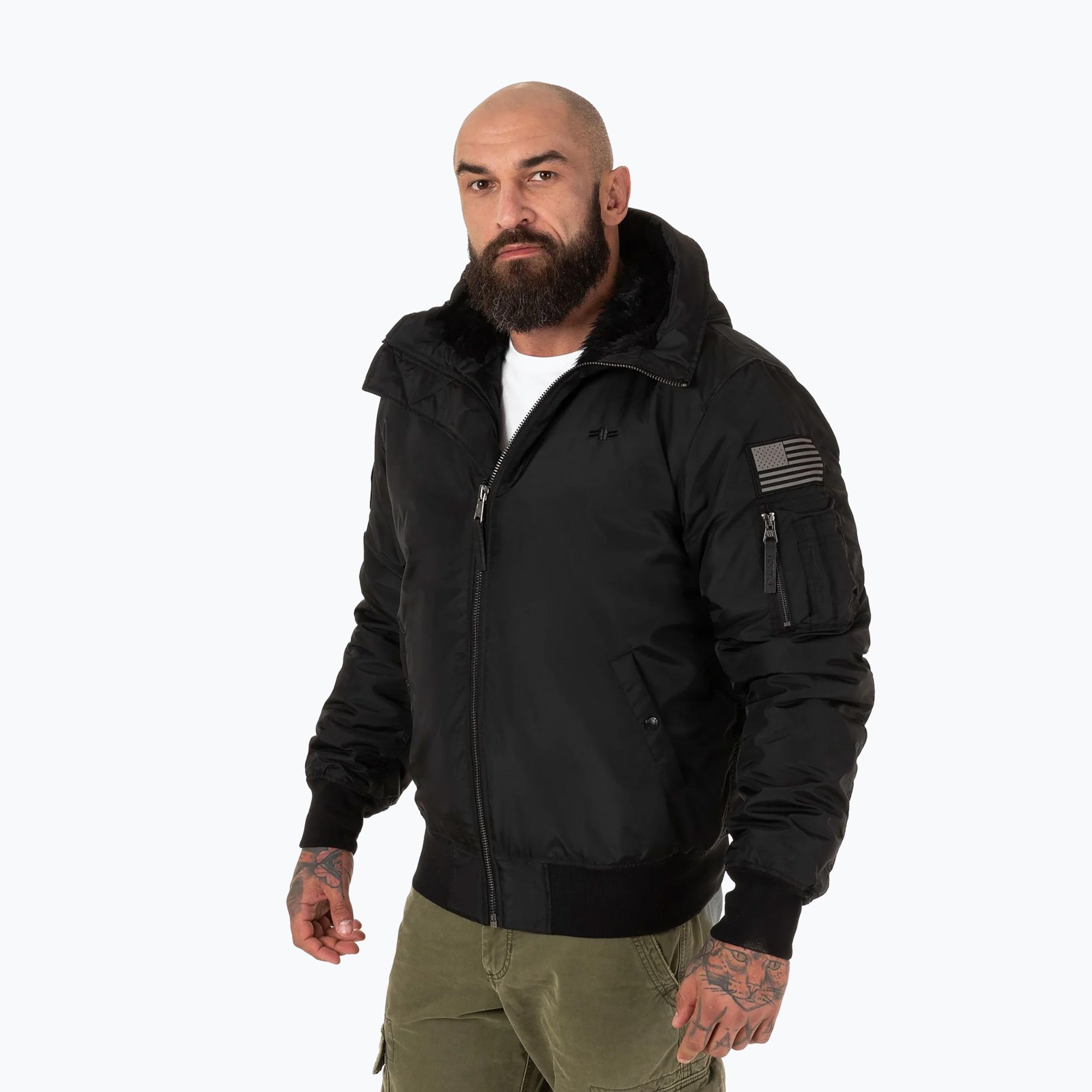 Kurtka zimowa męska Pitbull Beejay 2 Hooded Bomber black 