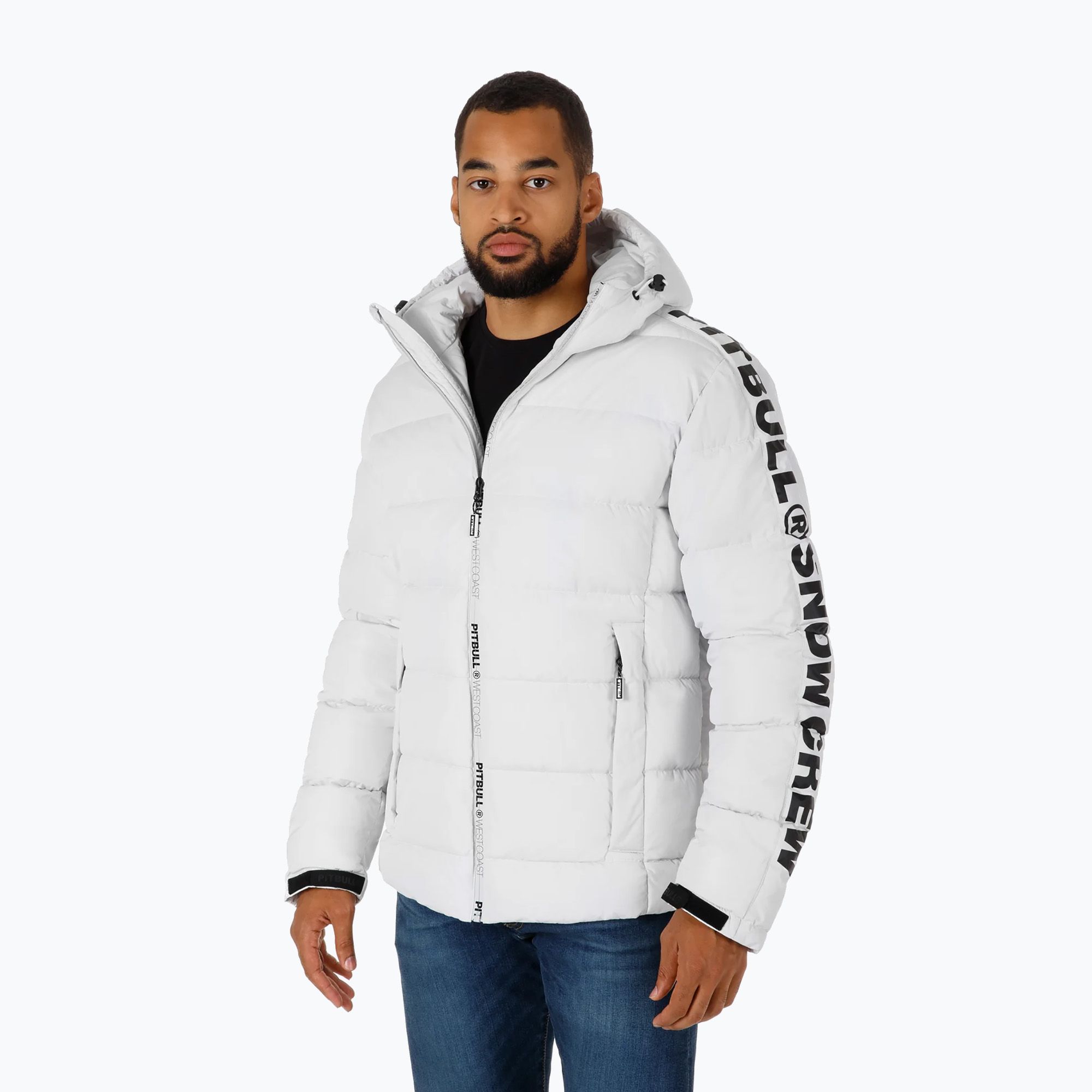 Kurtka zimowa męska Pitbull Airway 4 Padded Hooded off white 
