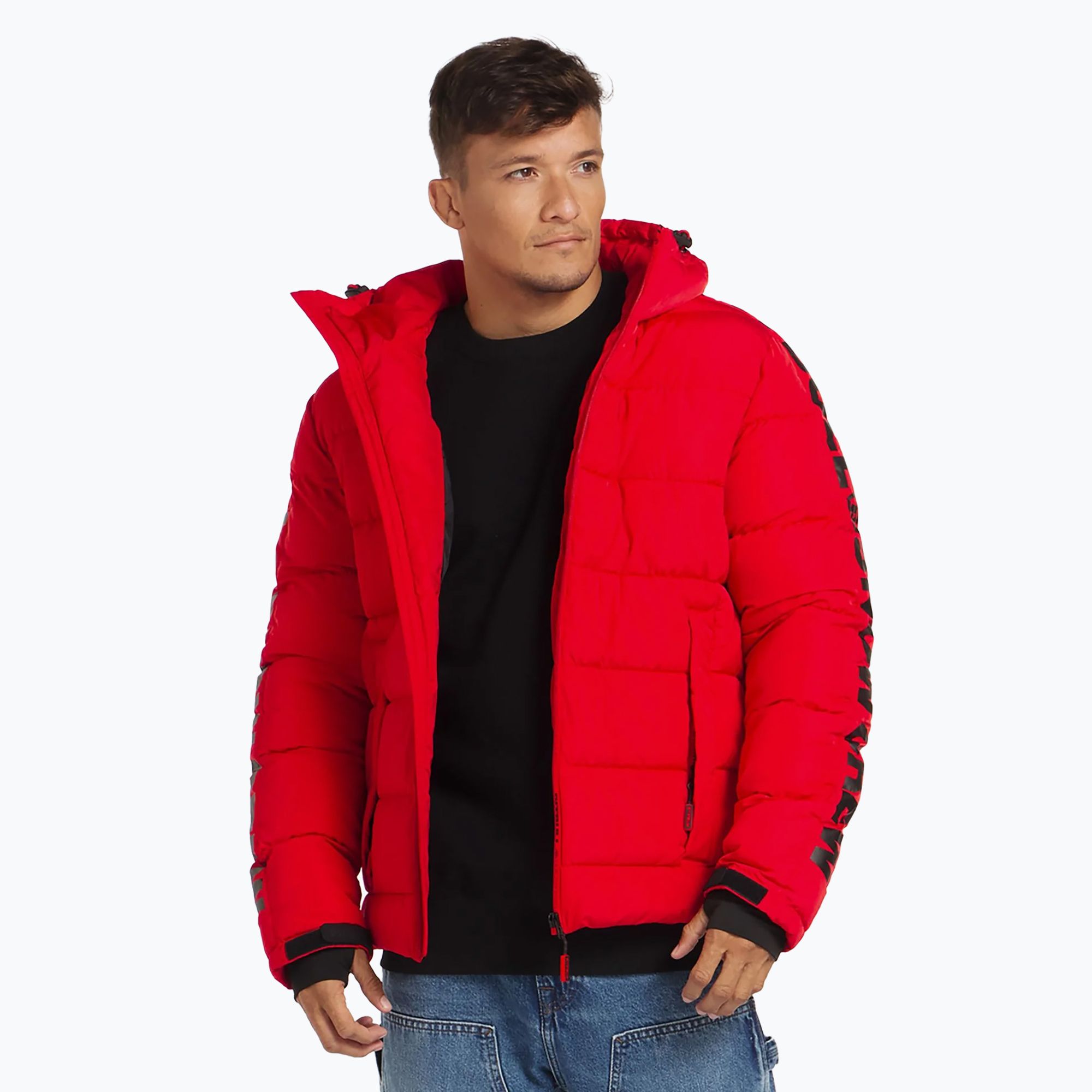 Kurtka zimowa męska Pitbull Airway 4 Padded Hooded red 