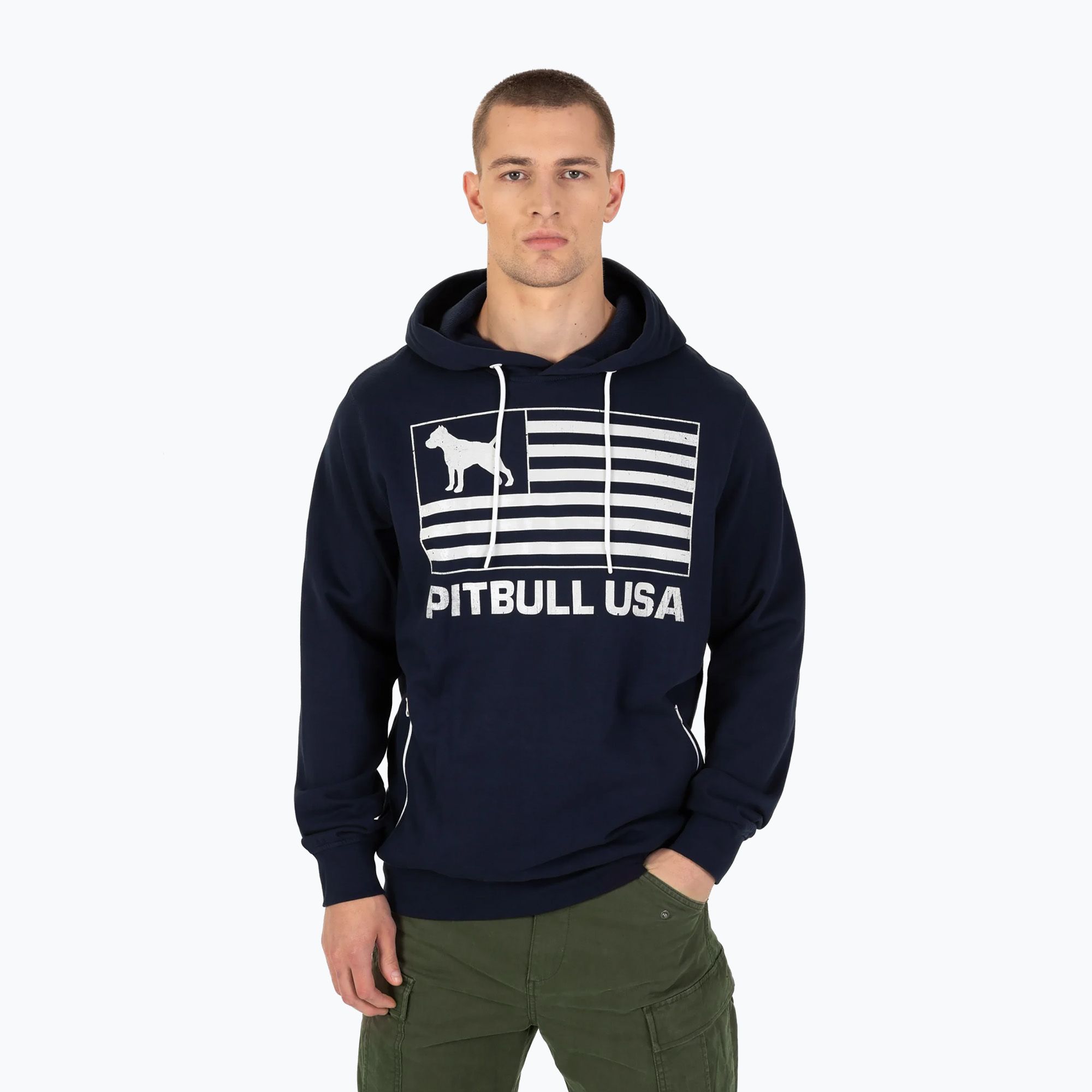 Bluza męska Pitbull USA Hooded dark navy 