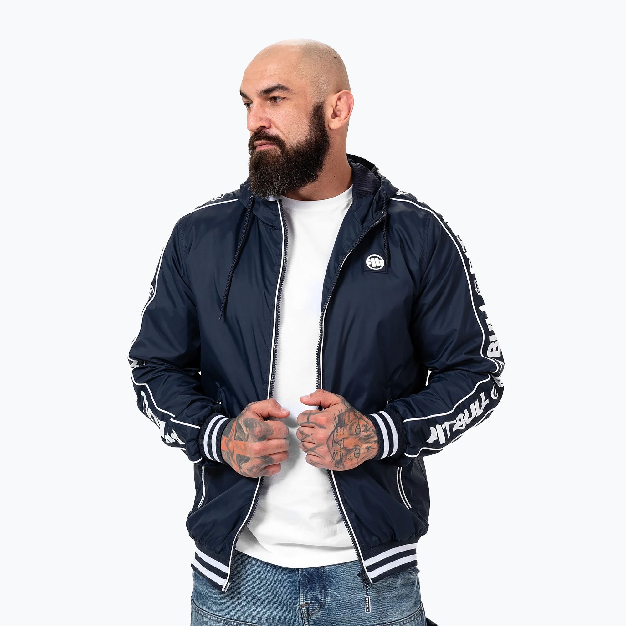 Kurtka męska Pitbull Whitewood Hooded Nylon dark navy 