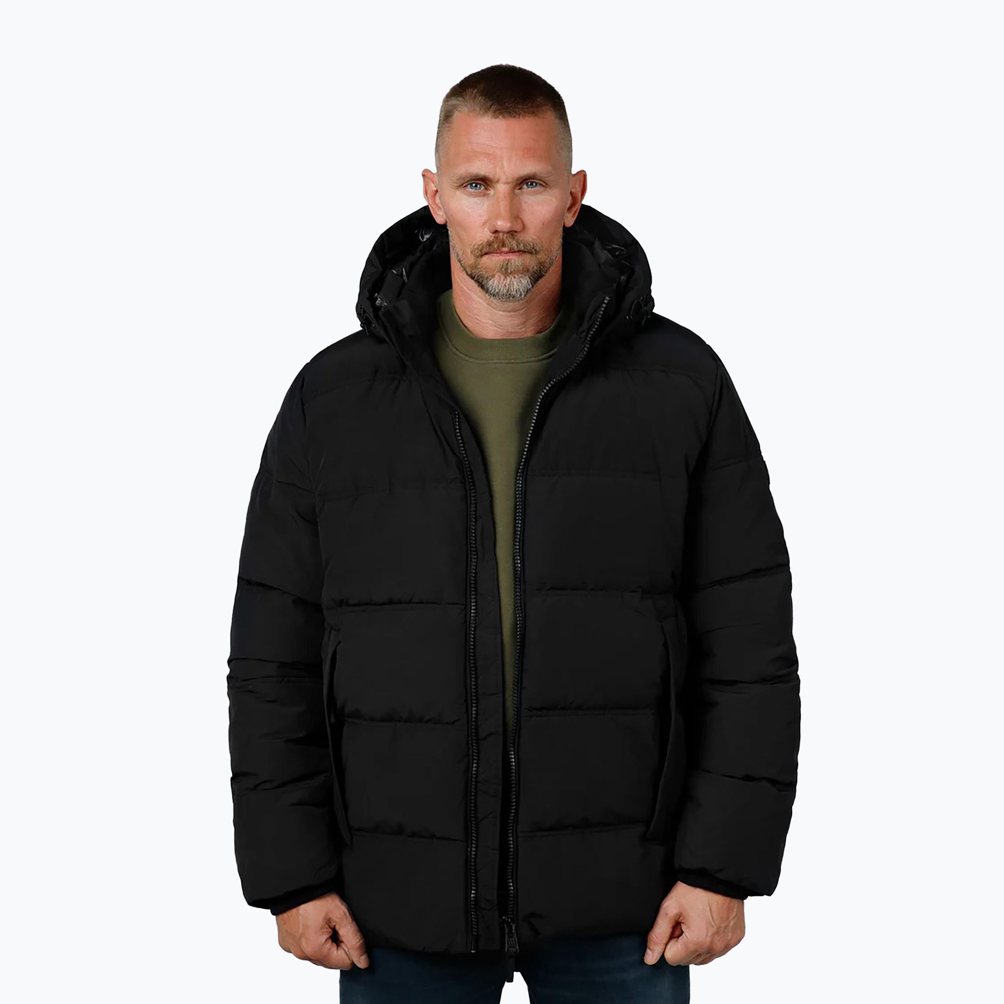 Kurtka zimowa męska Pitbull Duncan Quilted Hooded black 