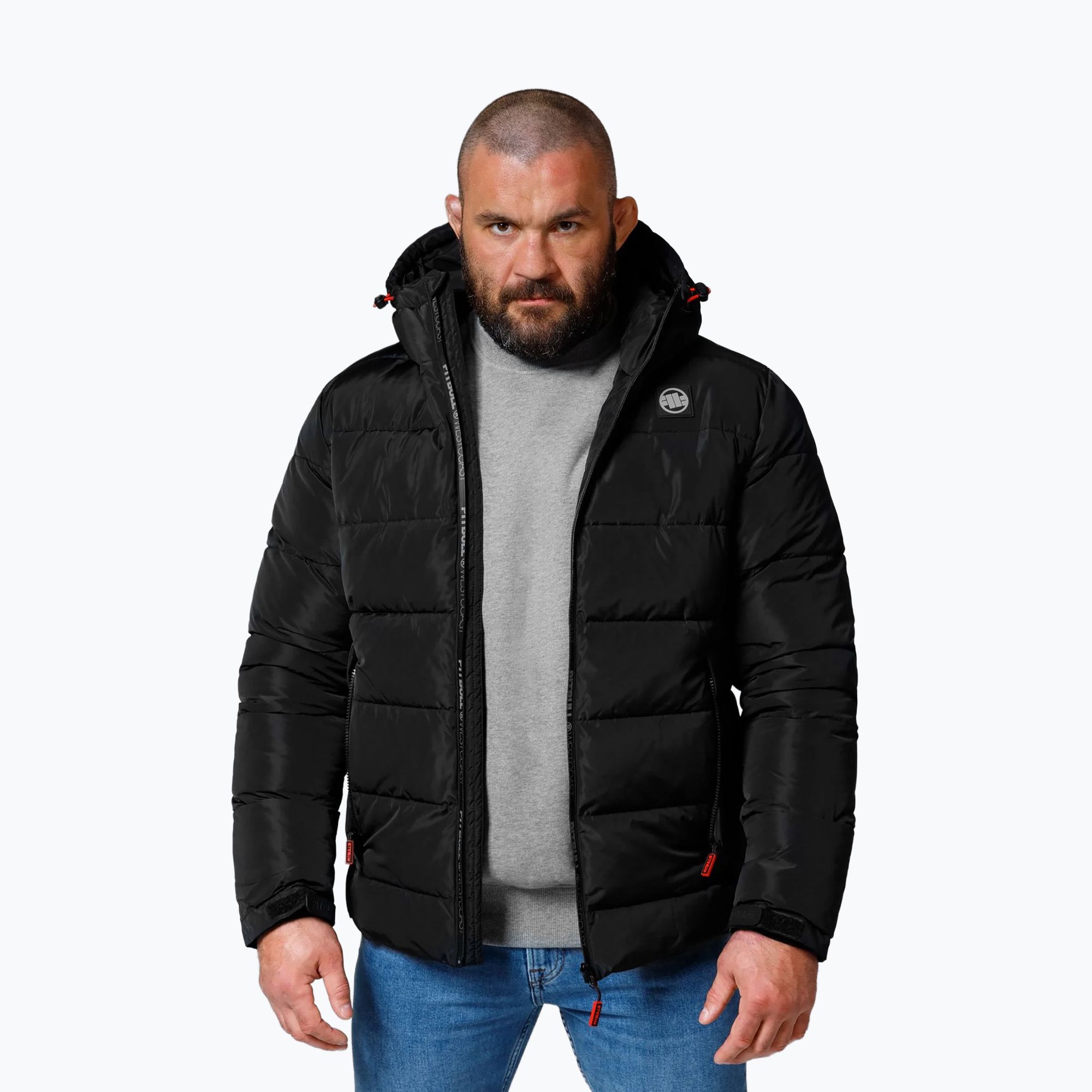 Kurtka zimowa męska Pitbull Airway 5 Padded Hooded black 