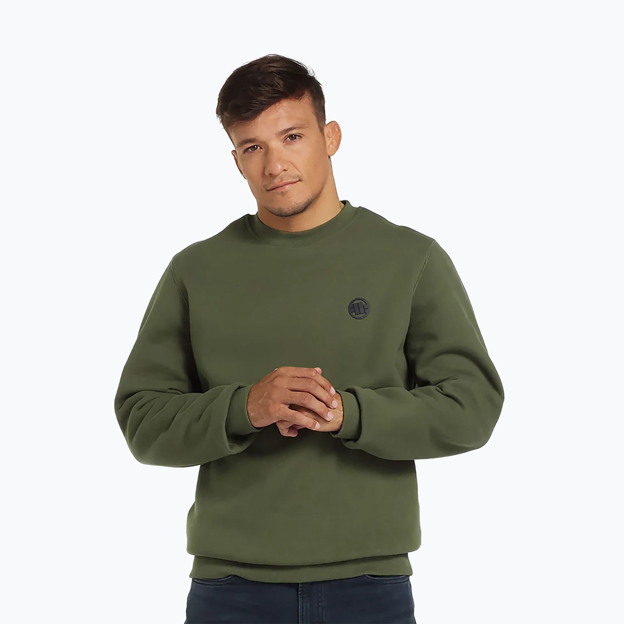 Bluza męska Pitbull Small Logo Crewneck dark olive 