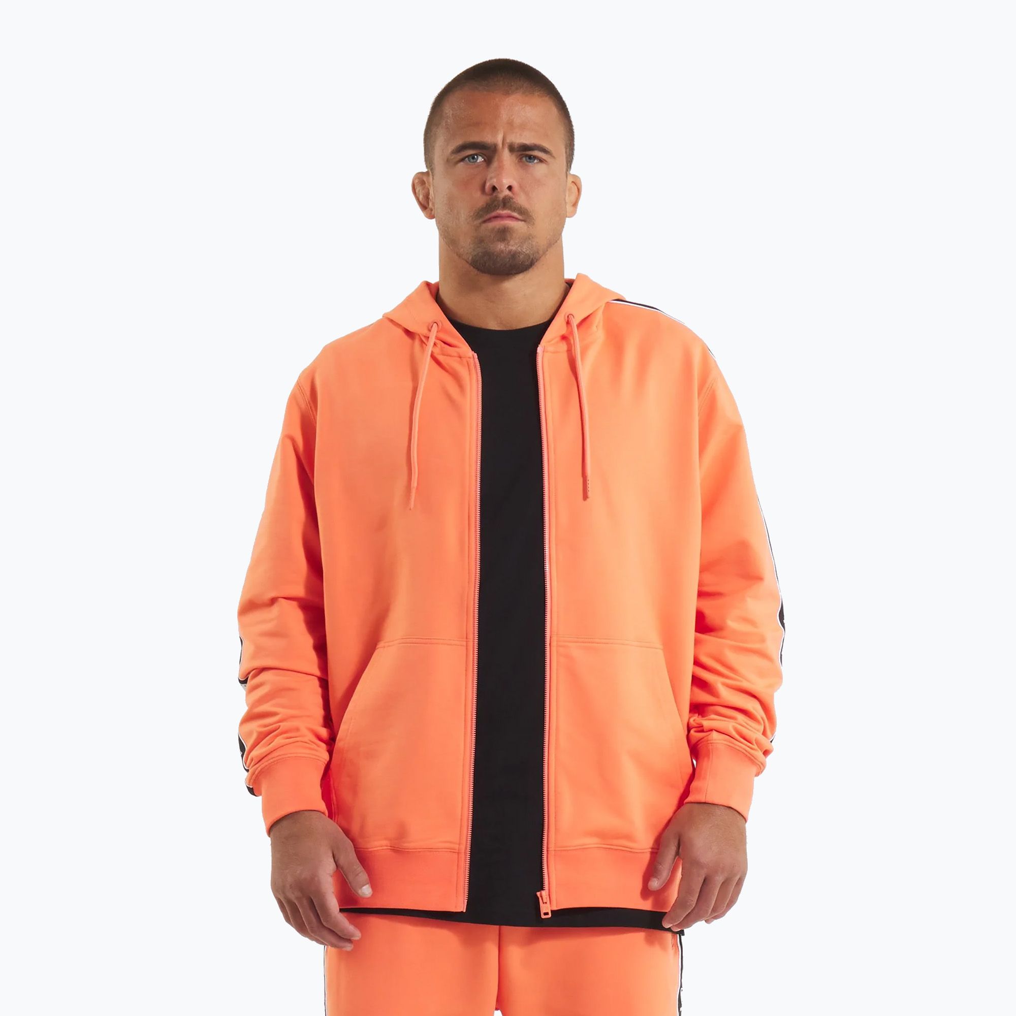 Bluza męska Pitbull Tape Nugget Hooded Zip Sweatshirt bright salmon 