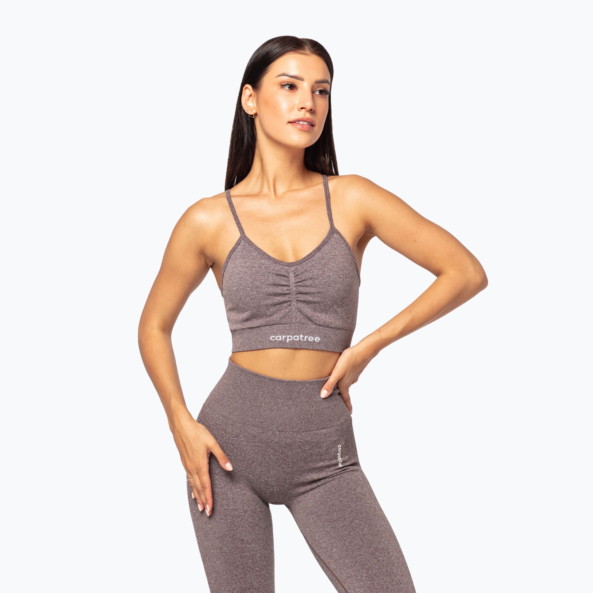 Biustonosz treningowy Carpatree Allure Seamless brown melange (pepper corn) 