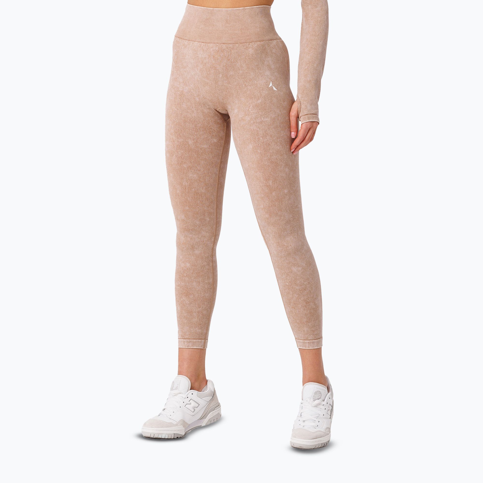 Legginsy treningowe damskie Carpatree Yasmine Seamless beige stone wash 