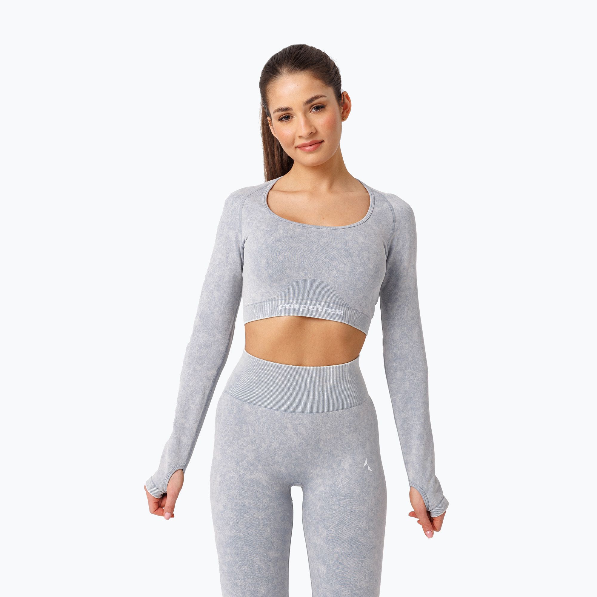 Longsleeve treningowy damski Carpatree Yasmine Seamless blue stone wash 