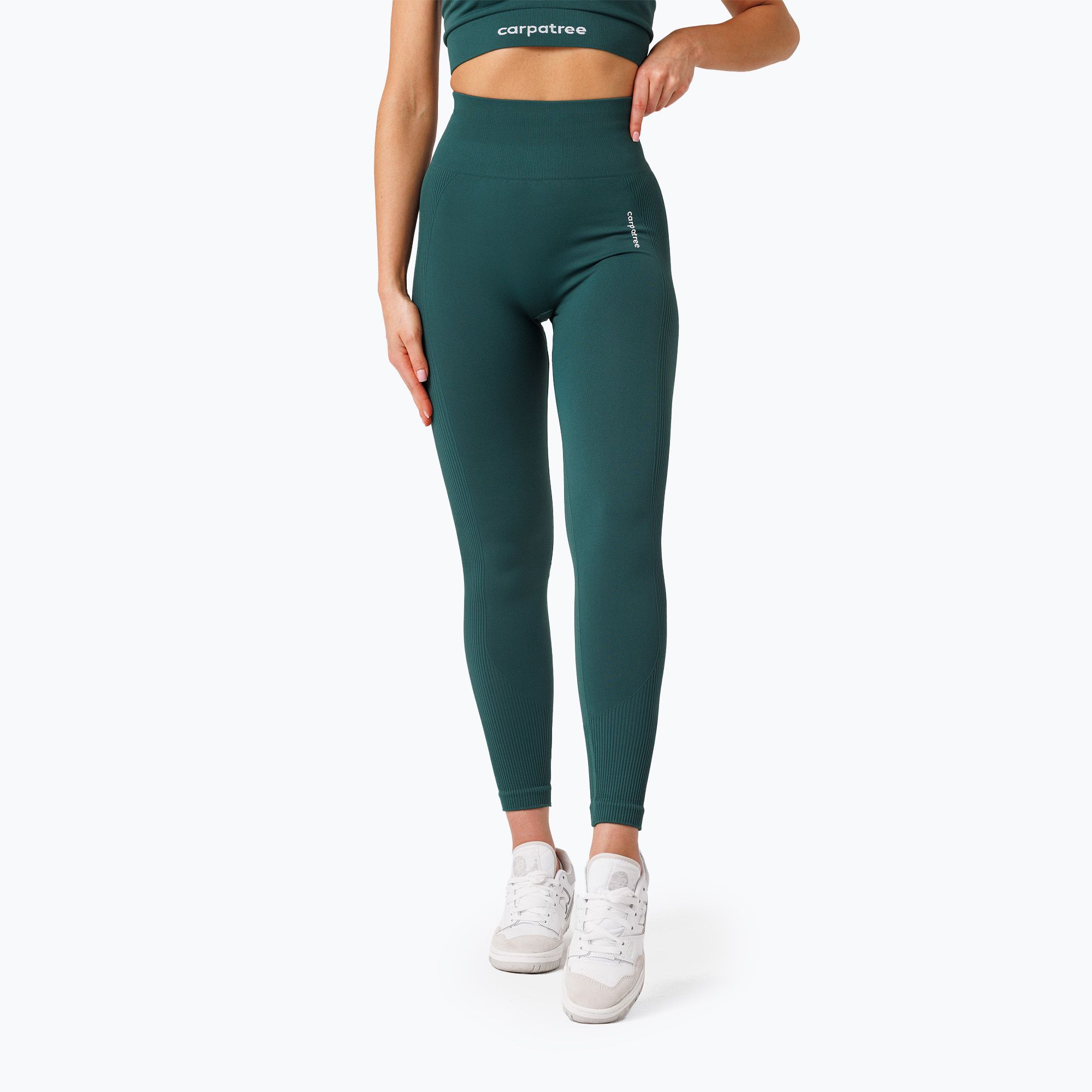 Legginsy treningowe damskie Carpatree Allure Seamless forest green 