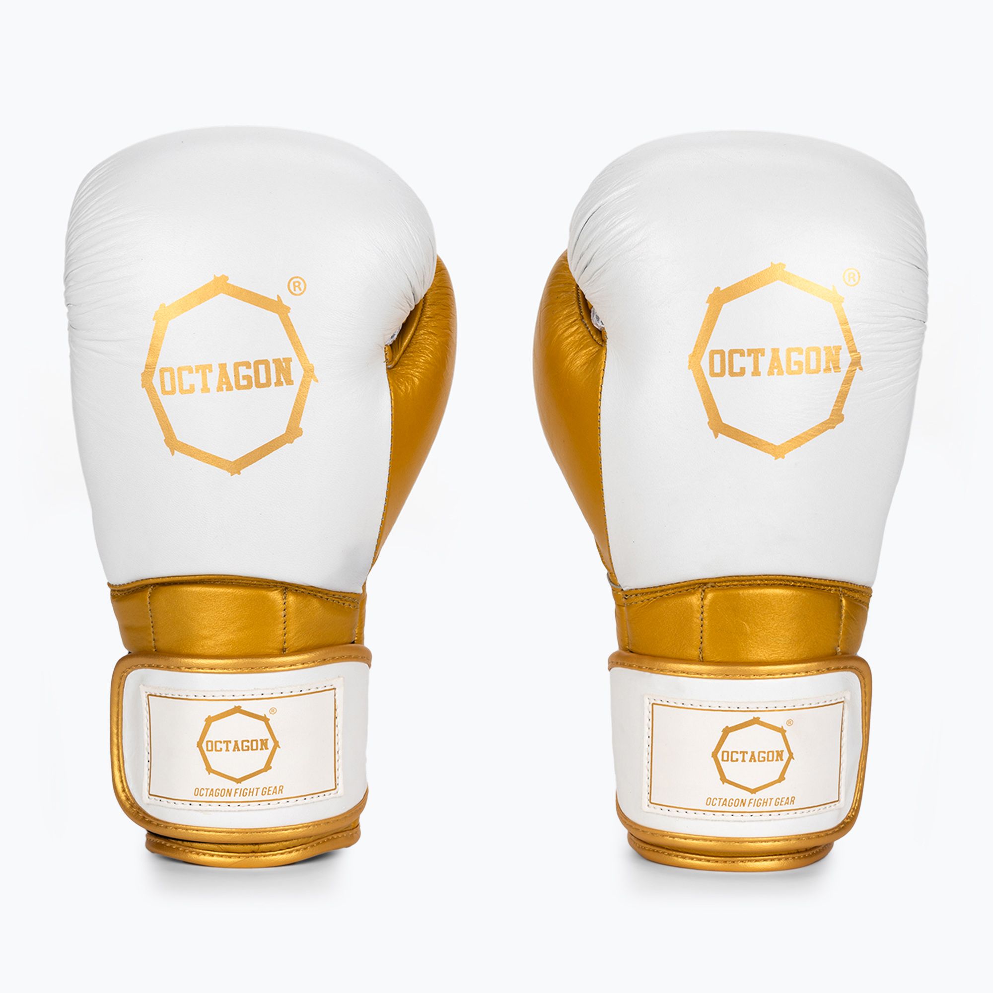 Rękawice bokserskie Octagon Prince white/gold 
