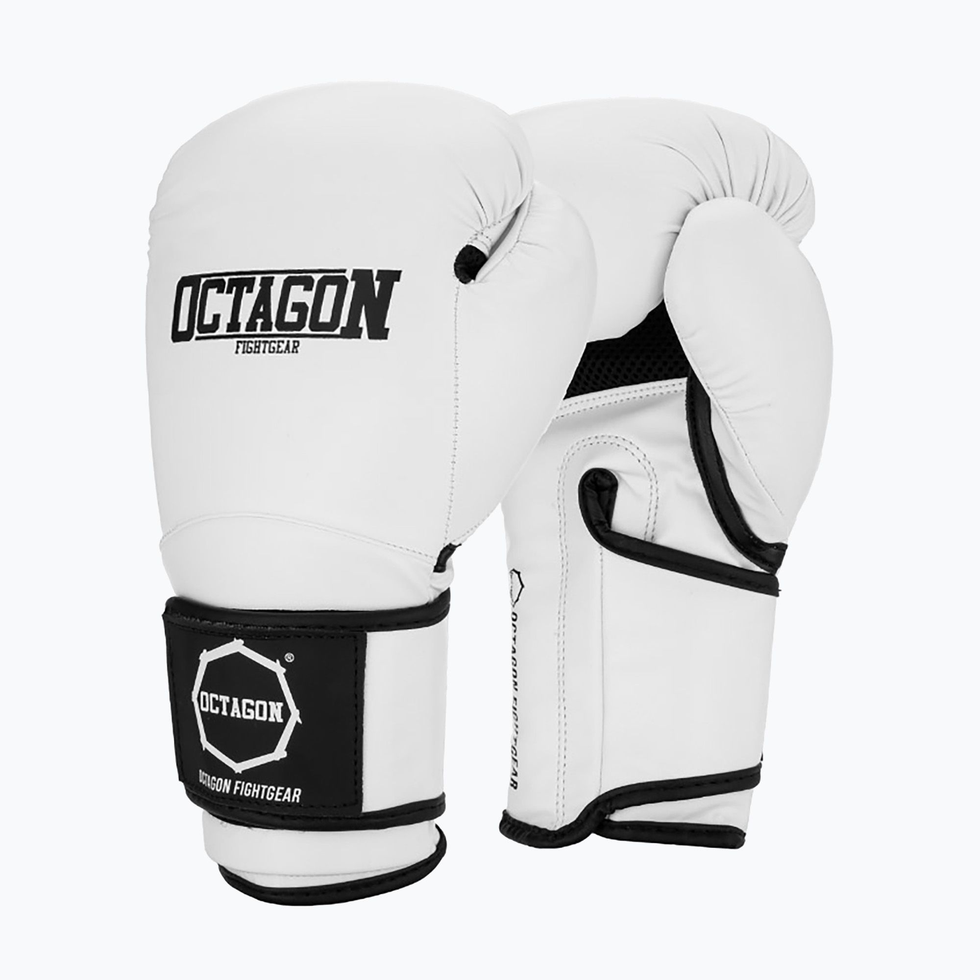 Rękawice bokserskie Octagon Matt white 