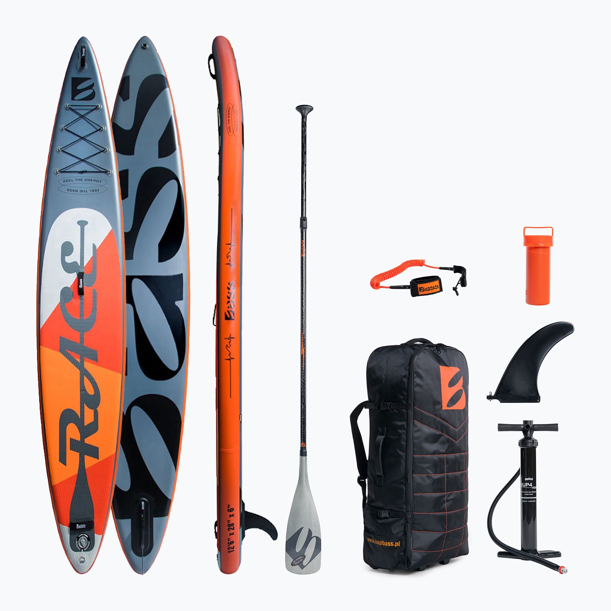 Deska SUP Bass Race Pro 12'6'' szara 