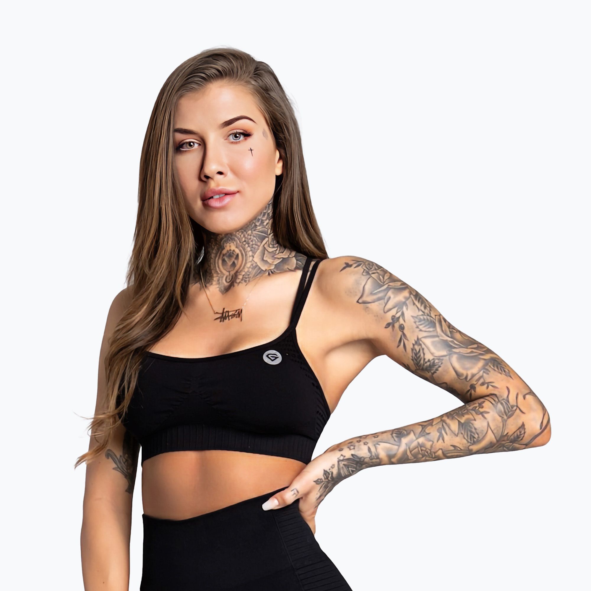 Biustonosz treningowy Gym Glamour bezszwowy black 
