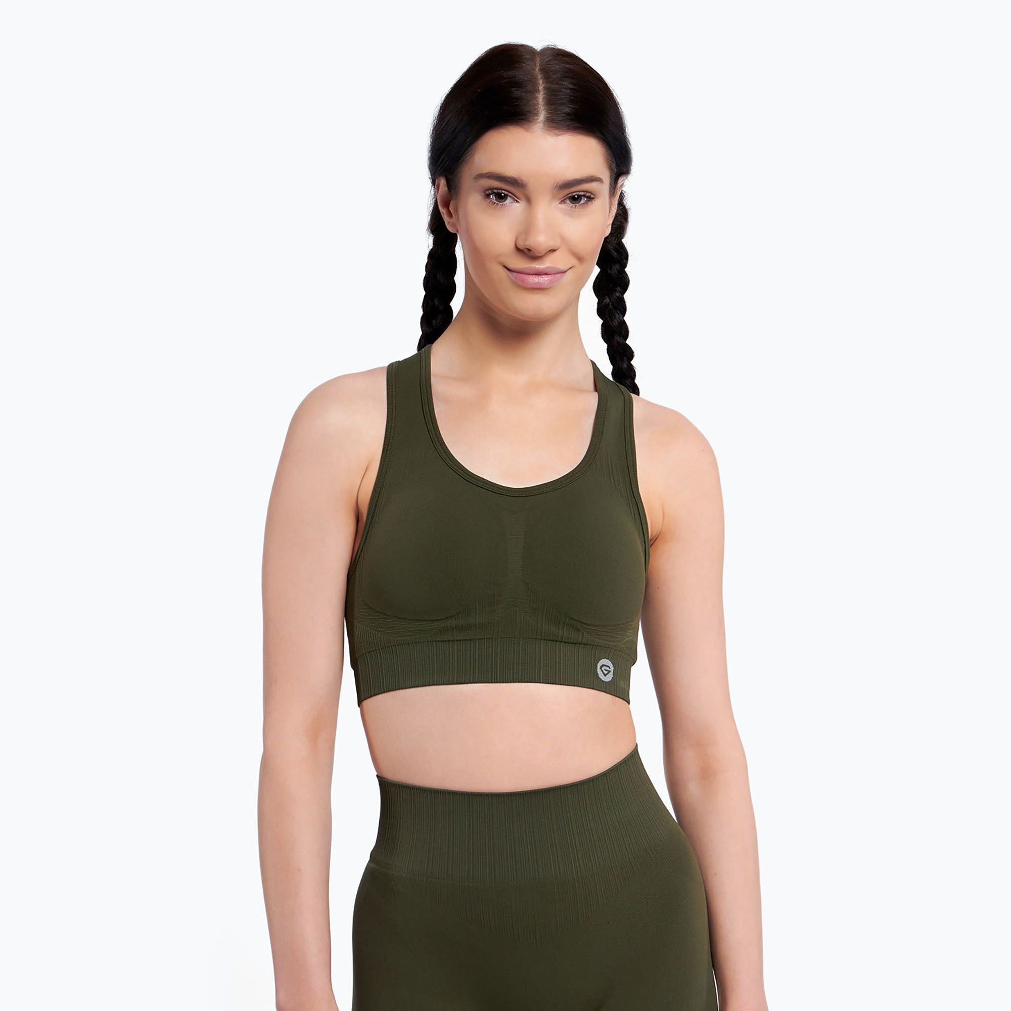 Biustonosz treningowy Gym Glamour Push Up khaki 