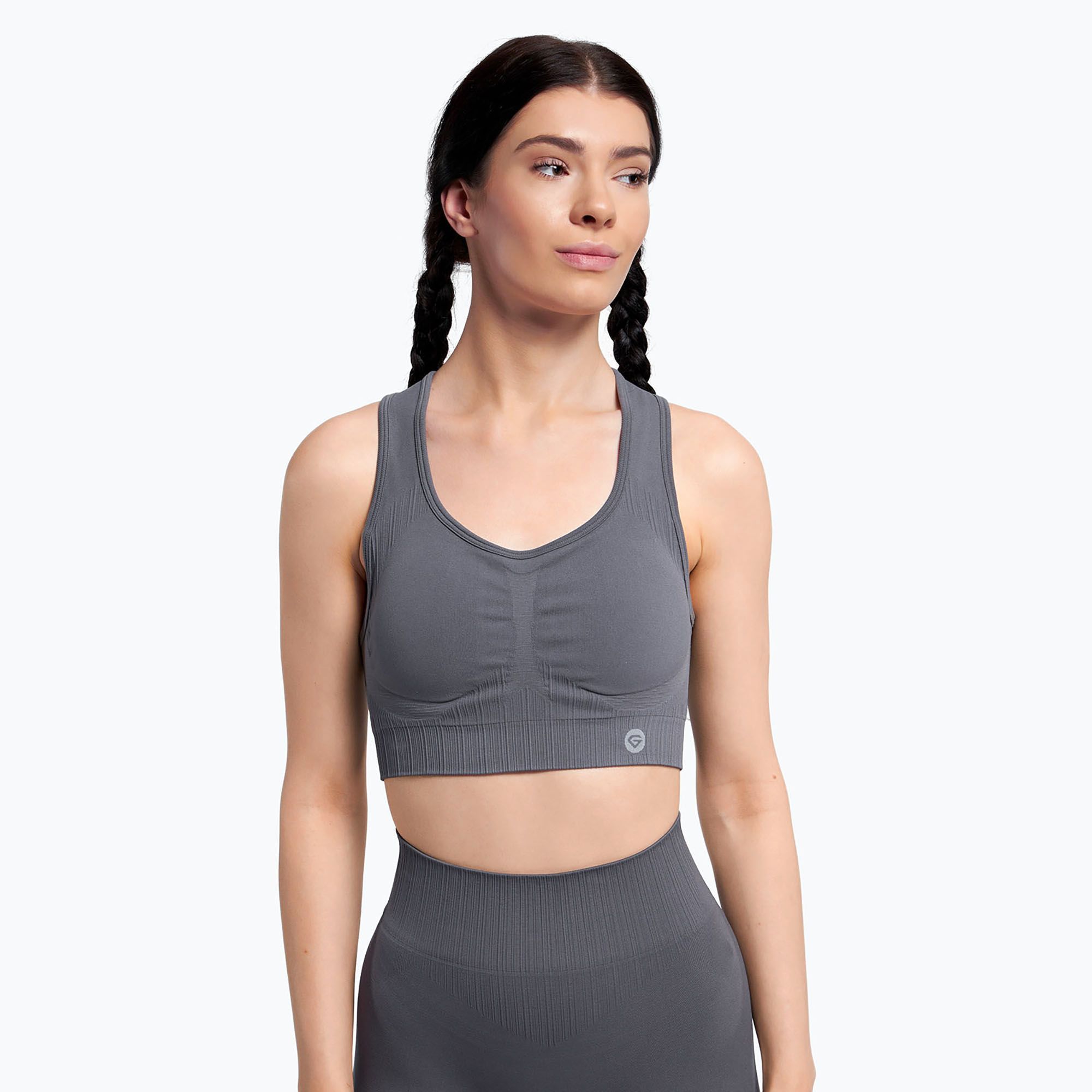 Biustonosz treningowy Gym Glamour Push Up grey 