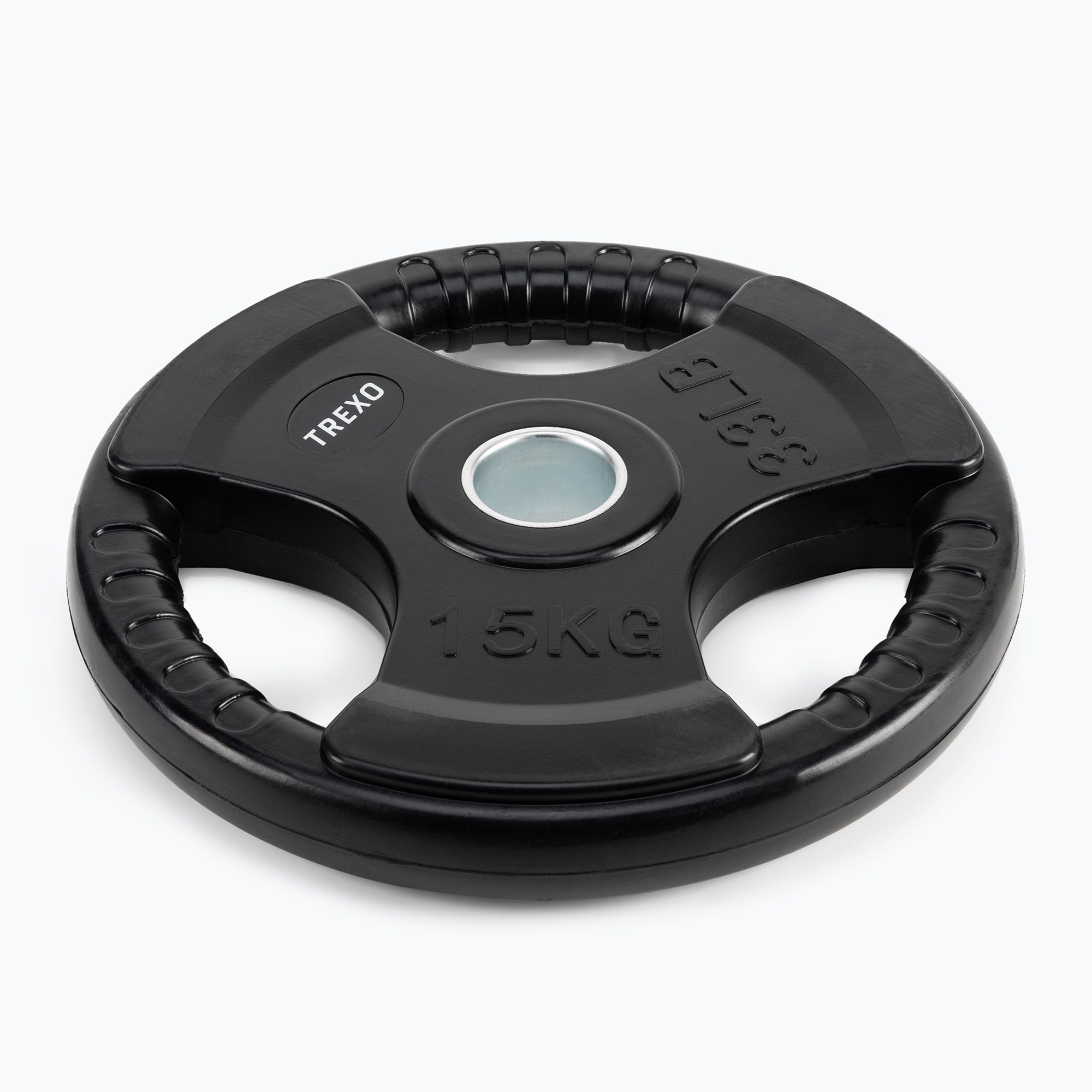 Obciążenie żeliwne ogumowane TREXO RW15 15 kg czarne 