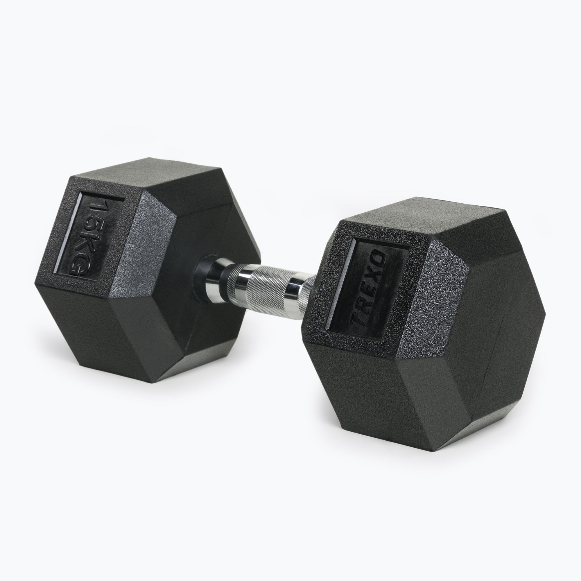 Hantel ogumowany TREXO Hex 15 kg 