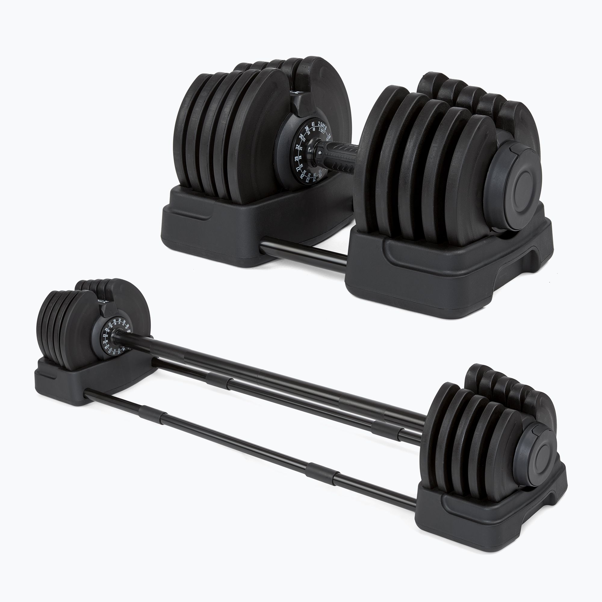 Hantel/sztanga 2w1 TREXO TRX-ABD40 1-40 kg czarna/pomarańczowa 