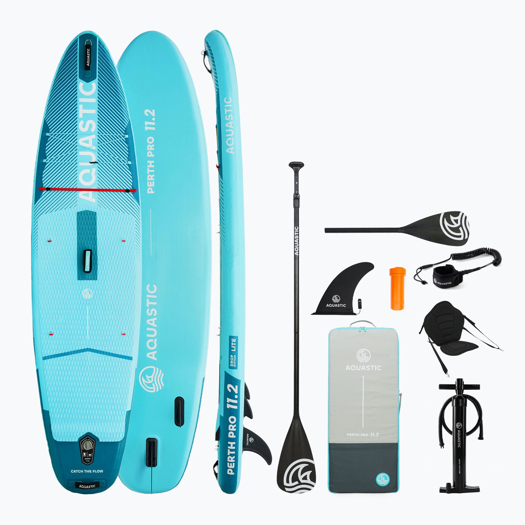 Tavola SUP AQUASTIC Perth 10'8'' – Gonfiabile, Stabile E Leggera, Con Tecnologia Drop Stitch Lite, Maniglie, Leash 300 Cm E Kit Riparazione – Per Principianti E Intermedi