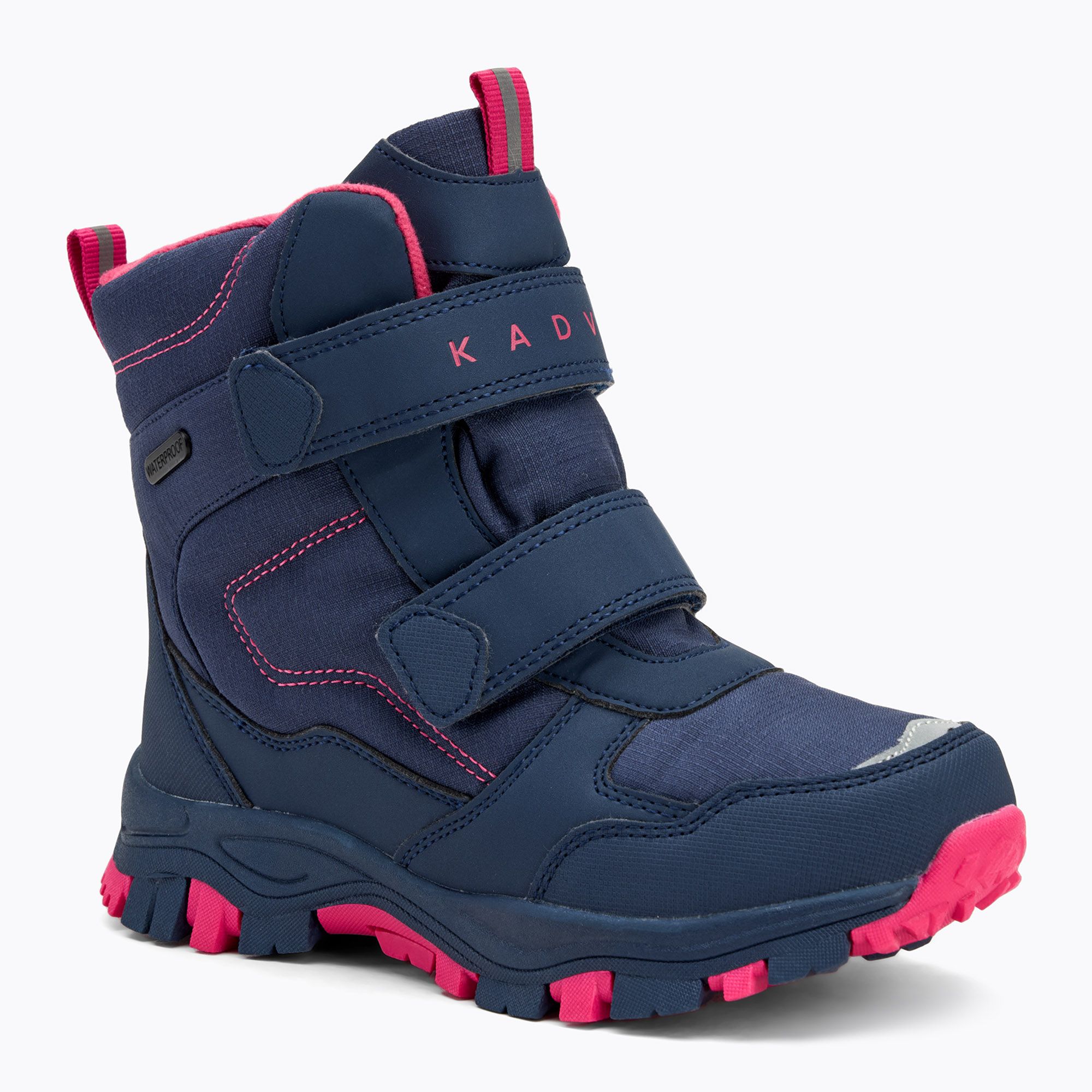 Śniegowce dziecięce KADVA Snowey Mid WaterProof granatowy/fuksja 