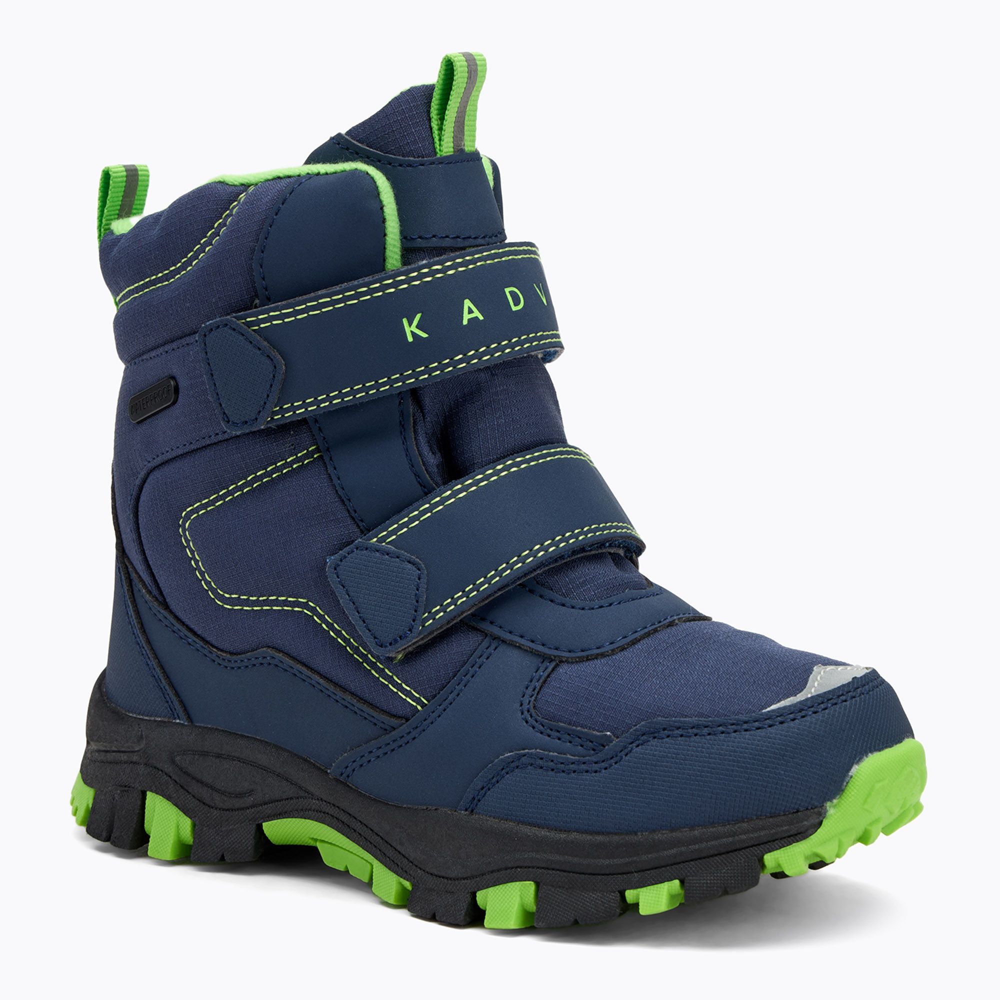 Śniegowce dziecięce KADVA Snowey Mid WaterProof granatowy/zielony 
