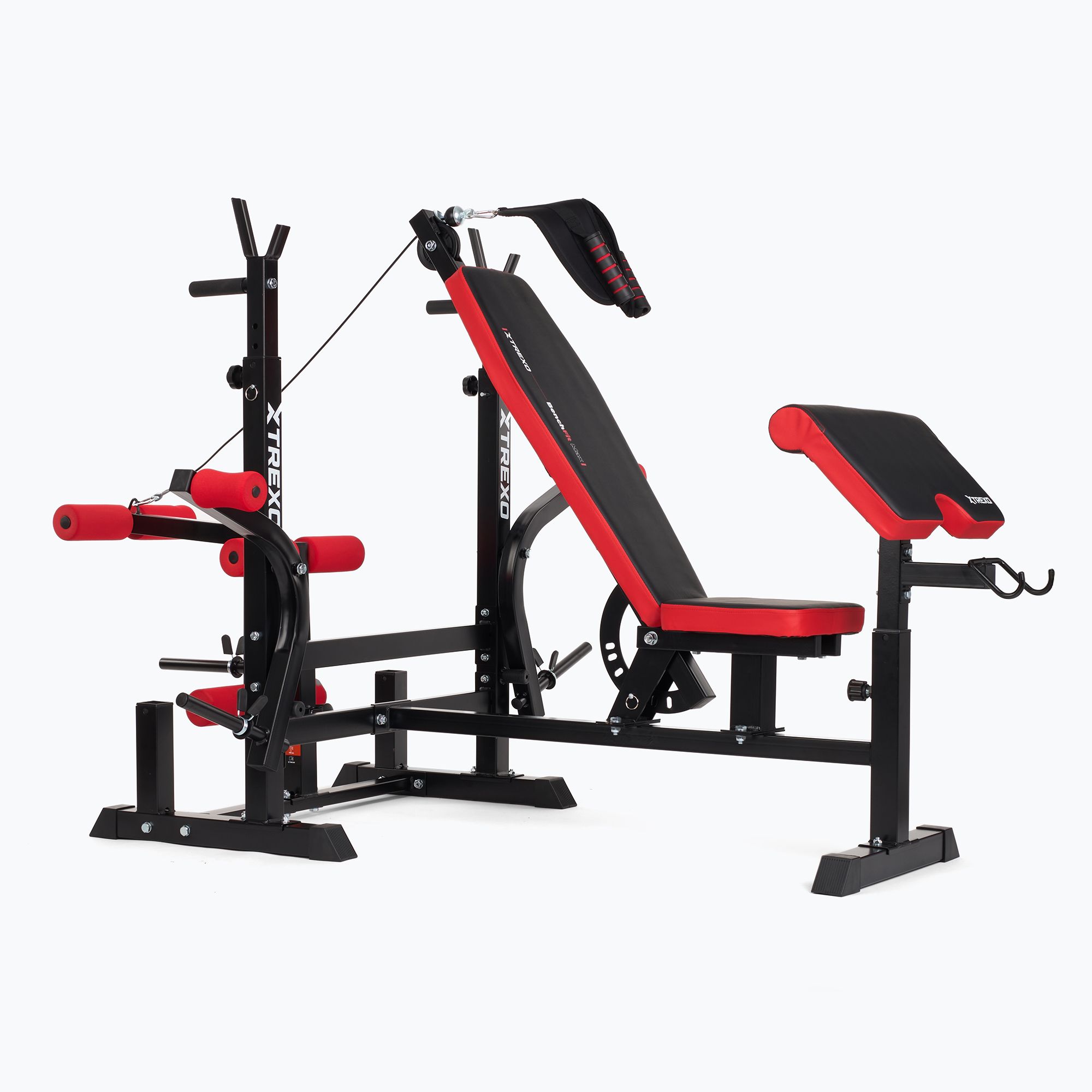 Ławka treningowa TREXO BenchFit Max ze stojakiem i modlitewnikiem czarny 
