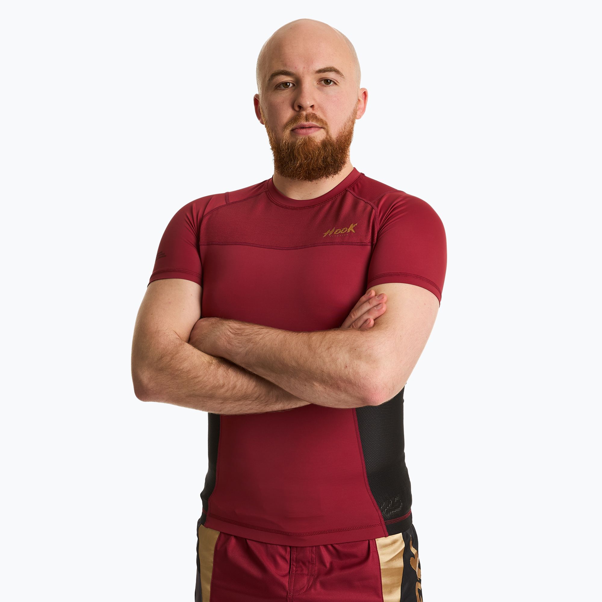 Koszulka treningowa męska rashguard HOOK FIGHTING Base czerwony (HKF ...