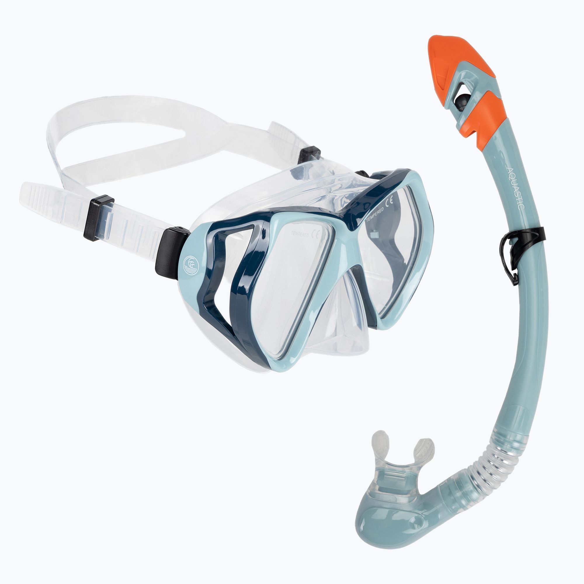 Zestaw do snorkelingu AQUASTIC Shoal maska + fajka niebieski 