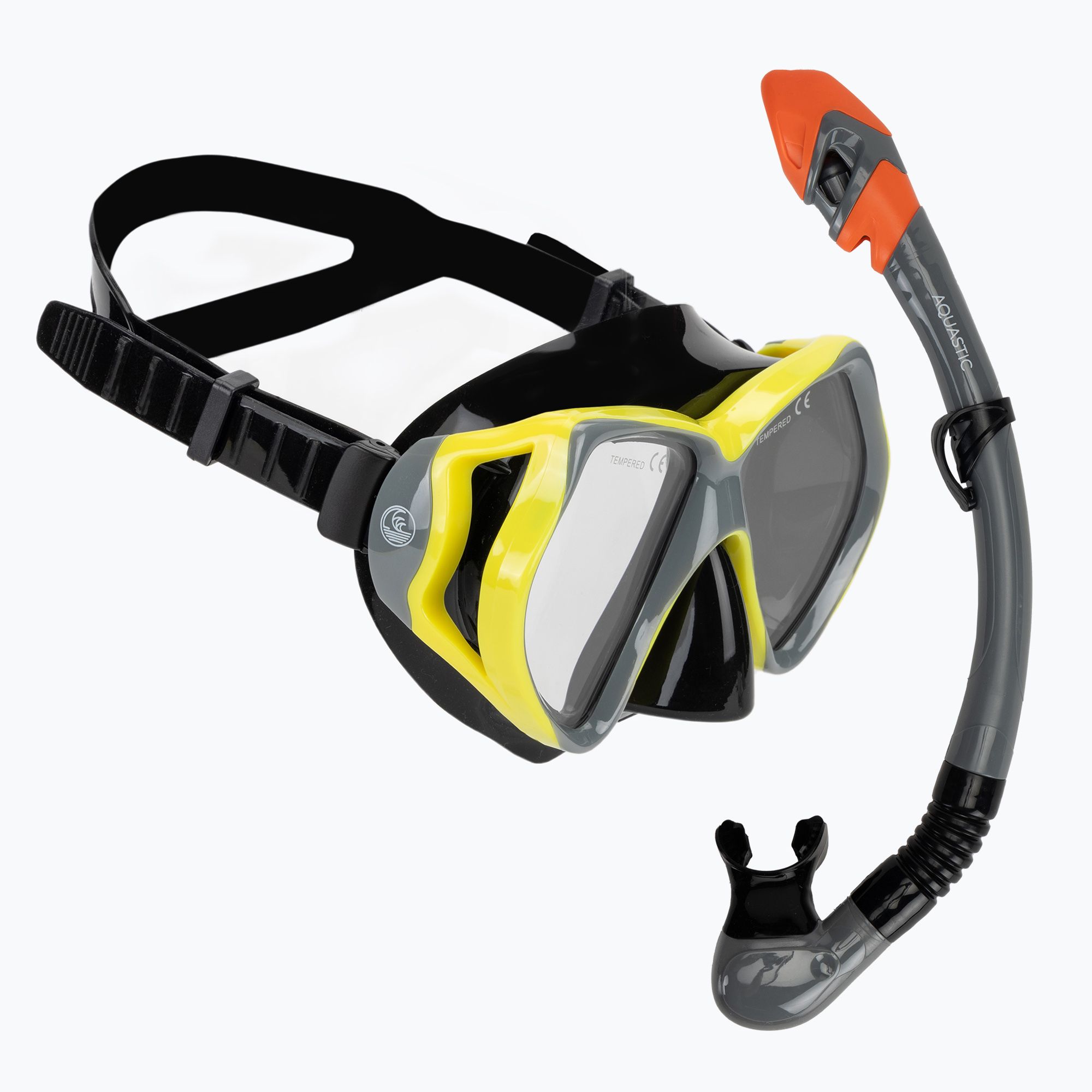 Zestaw do snorkelingu AQUASTIC Shoal maska + fajka szary 