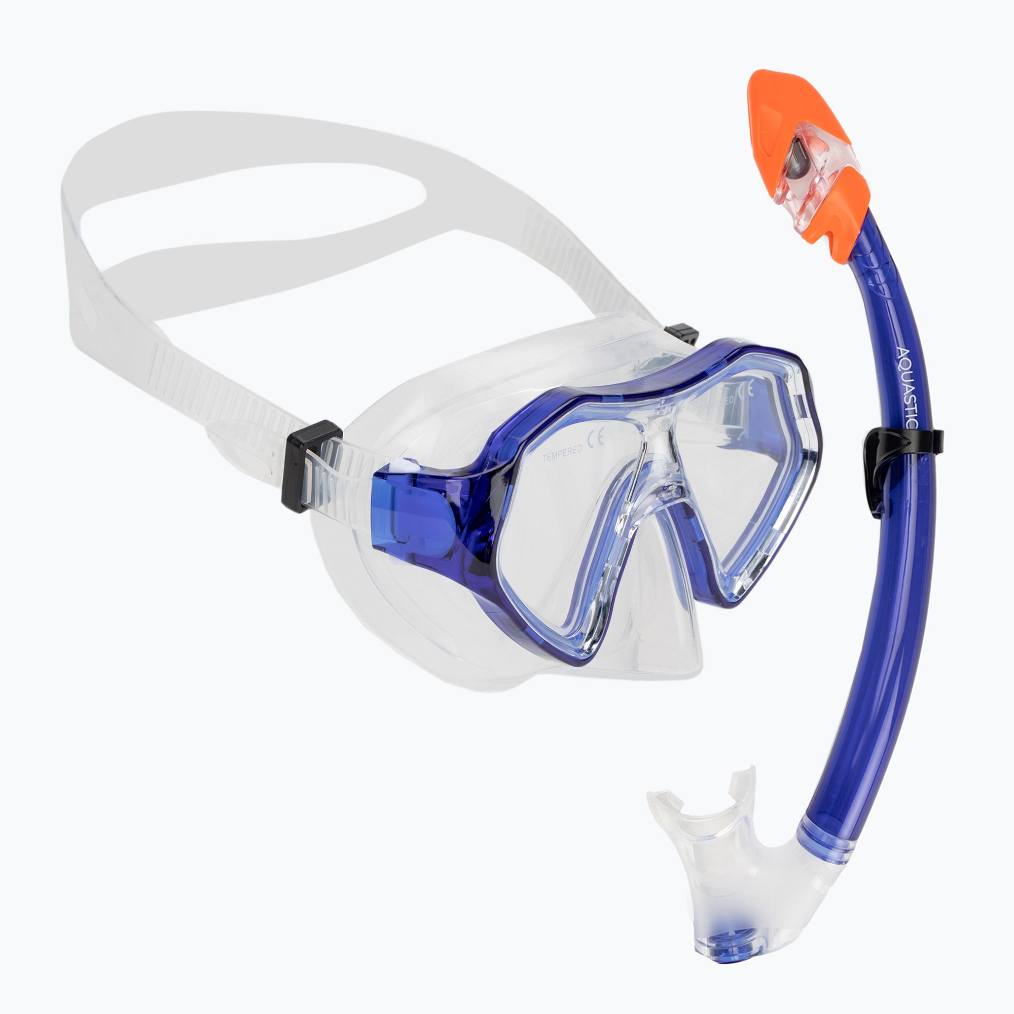 Zestaw do snorkelingu dziecięcy AQUASTIC Shelly maska + fajka ciemnoniebieski 