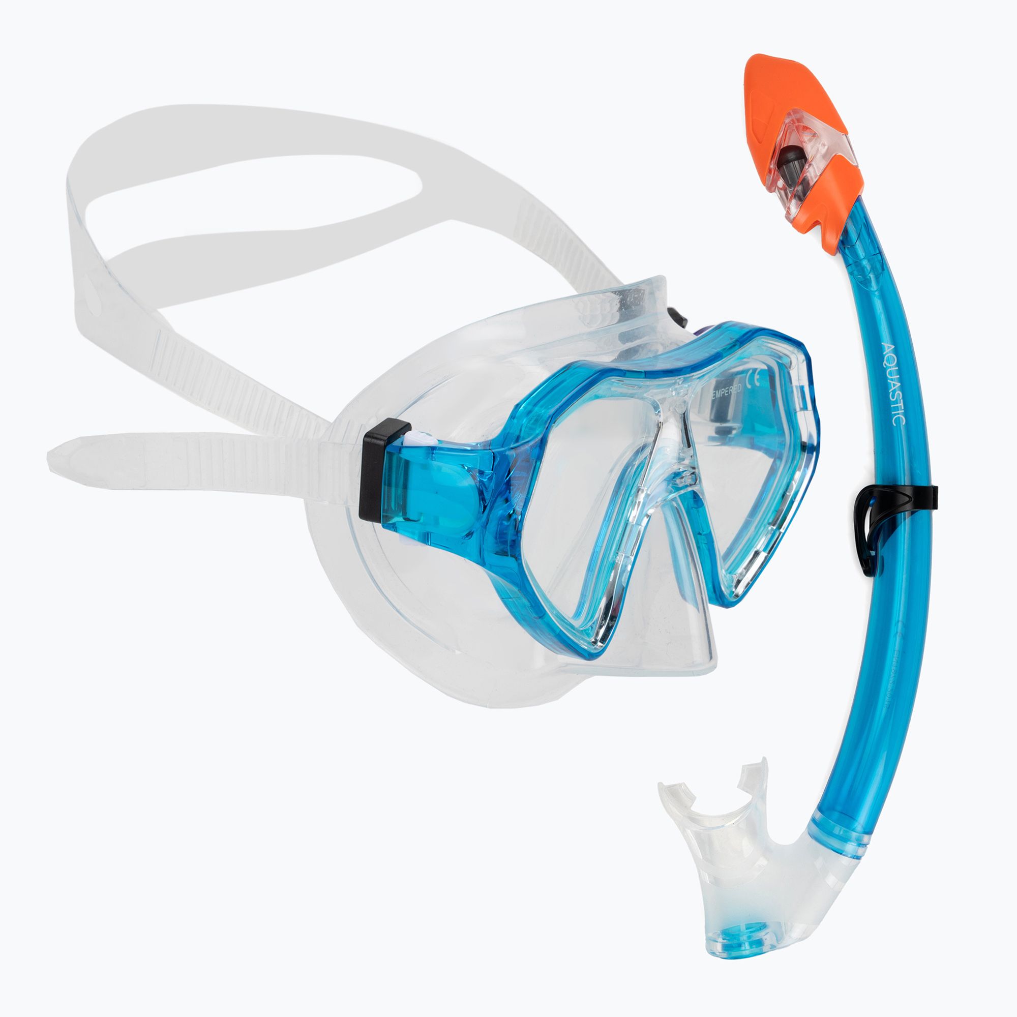 Zestaw do snorkelingu dziecięcy AQUASTIC Shelly maska + fajka jasnoniebieski 
