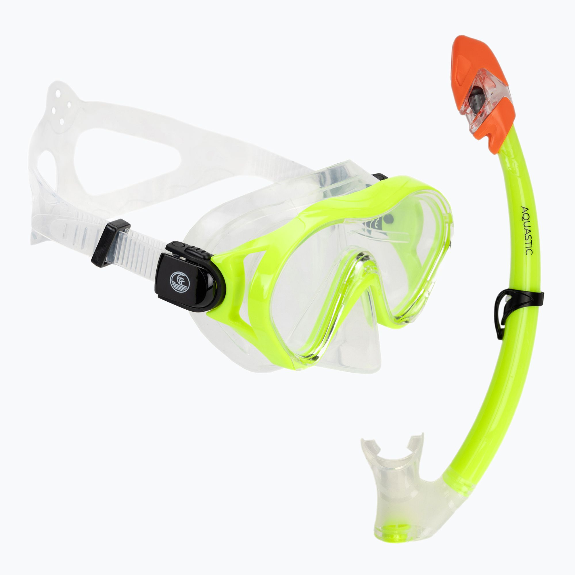 Zestaw do snorkelingu dziecięcy AQUASTIC Minke maska + fajka zielony 