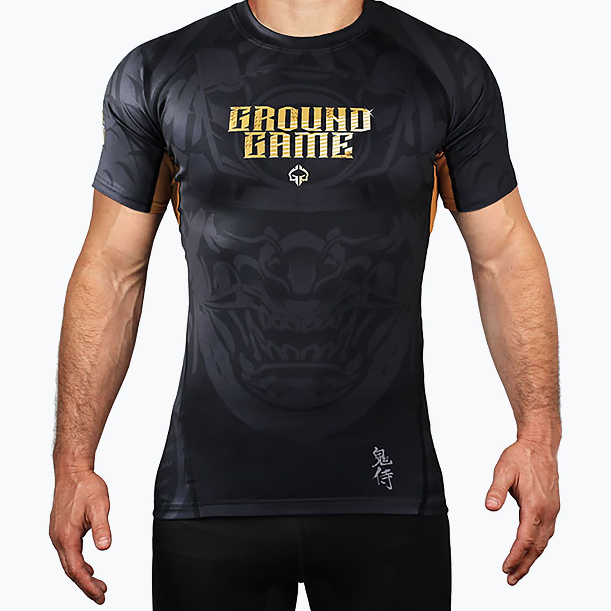 Rashguard męski Ground Game Oni Samurai czarny/złoty 