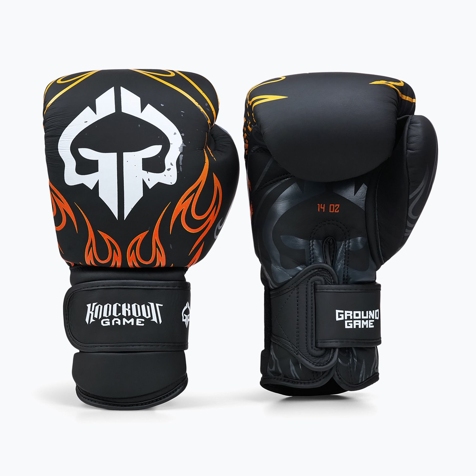 Rękawice bokserskie Ground Game Flames czarny 