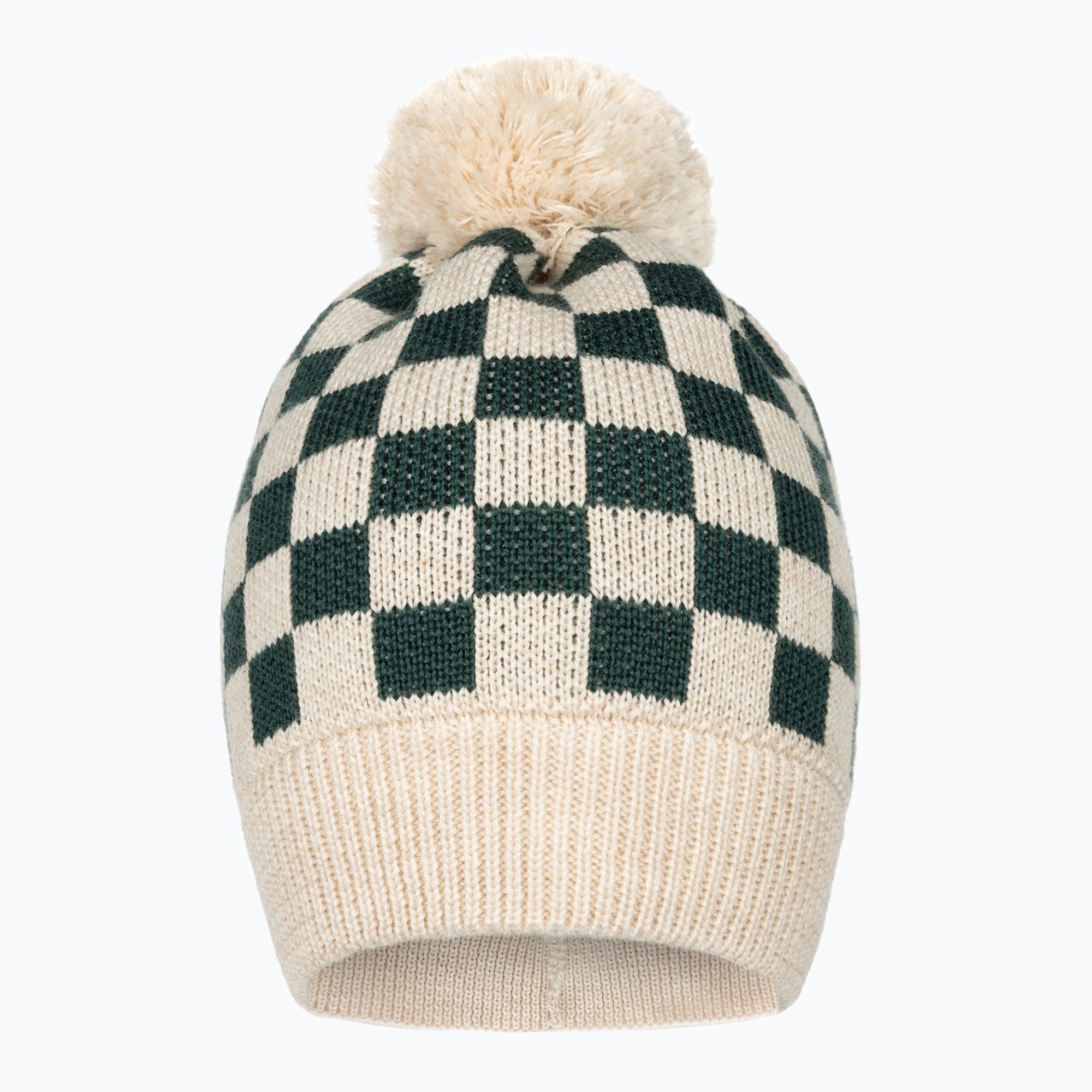 Czapka zimowa dziecięca KID STORY Merino green chessboard 
