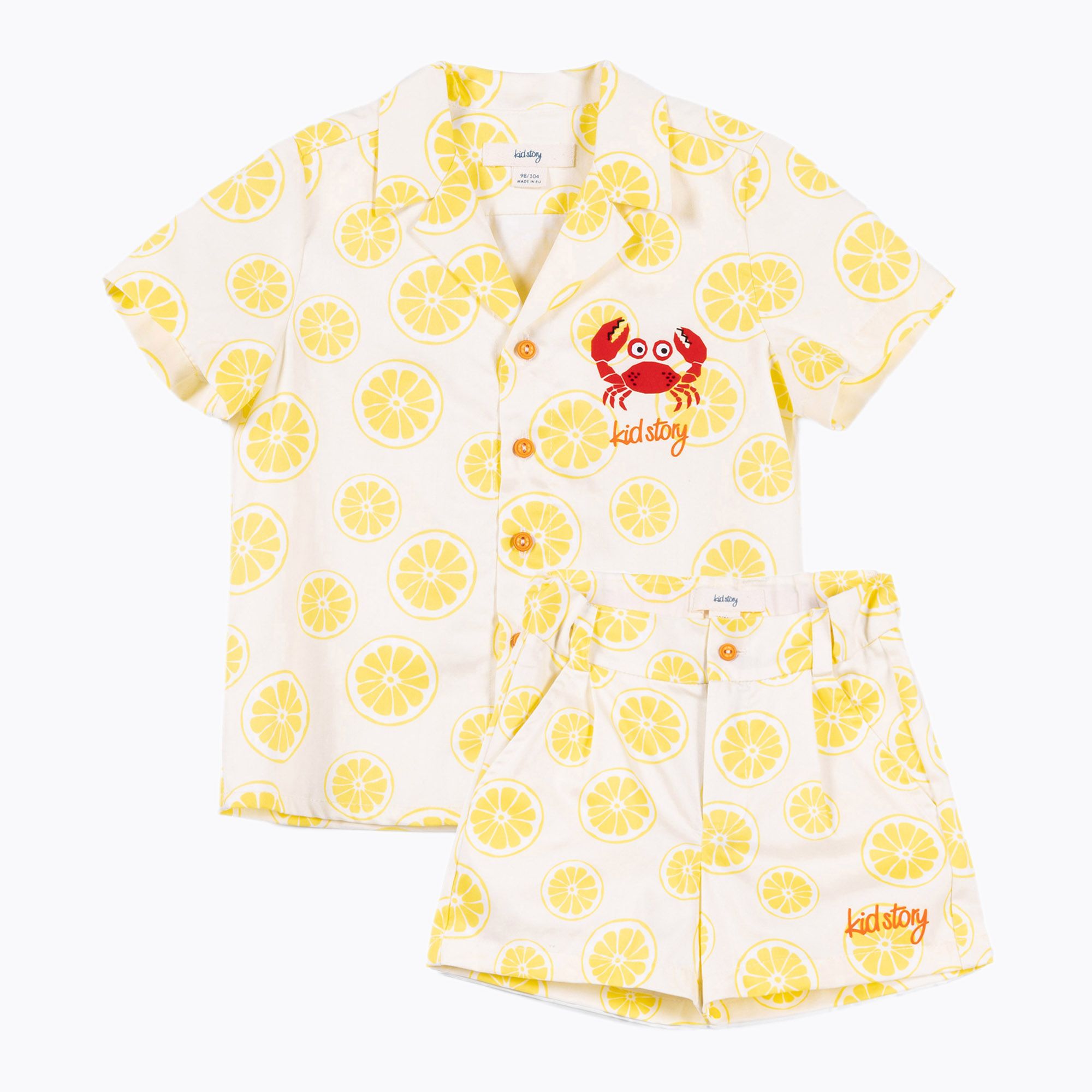 Komplet dziecięcy KID STORY Koszula i Spodenki lime paradise 