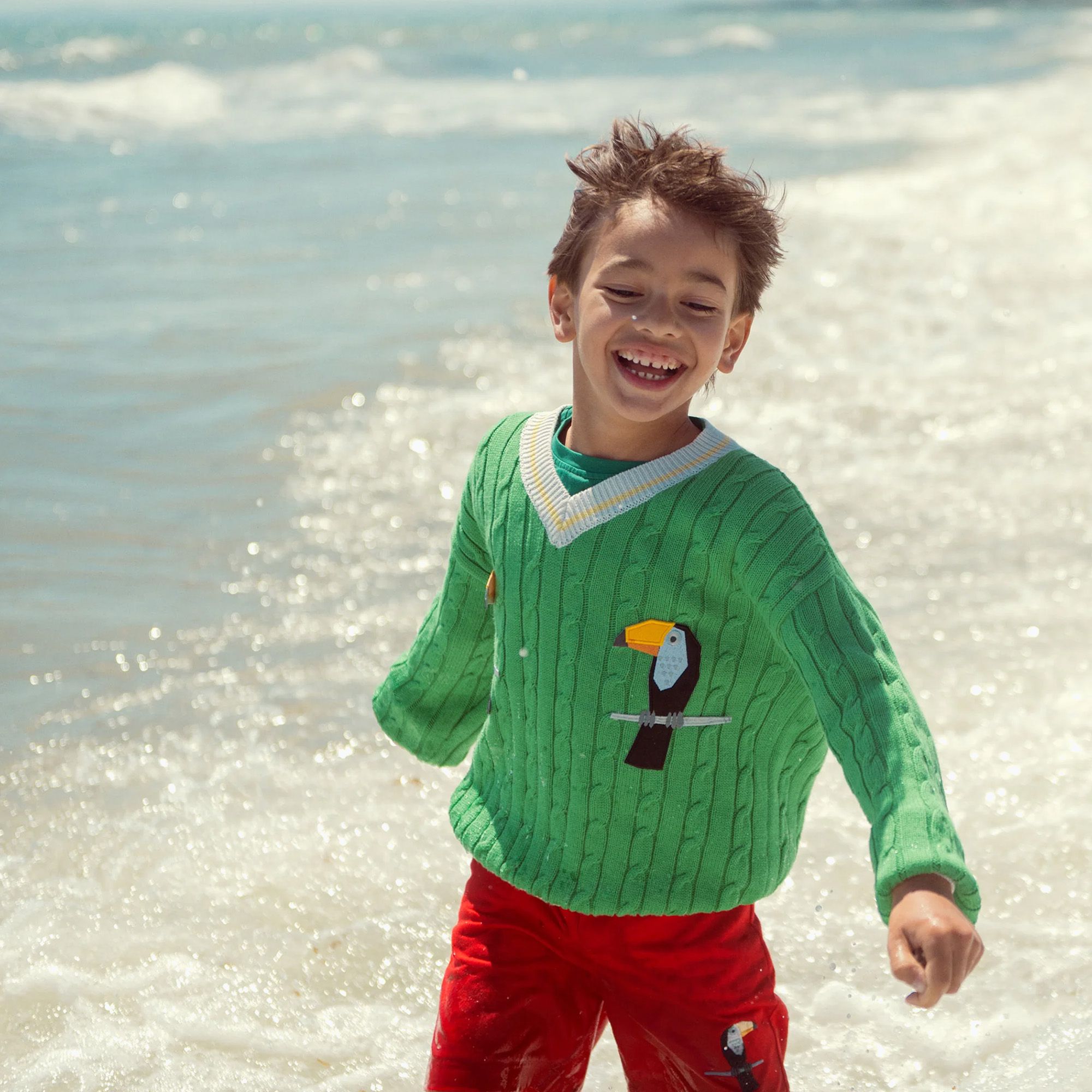Sweter dziecięcy KID STORY Bawełna organiczna green pelican 