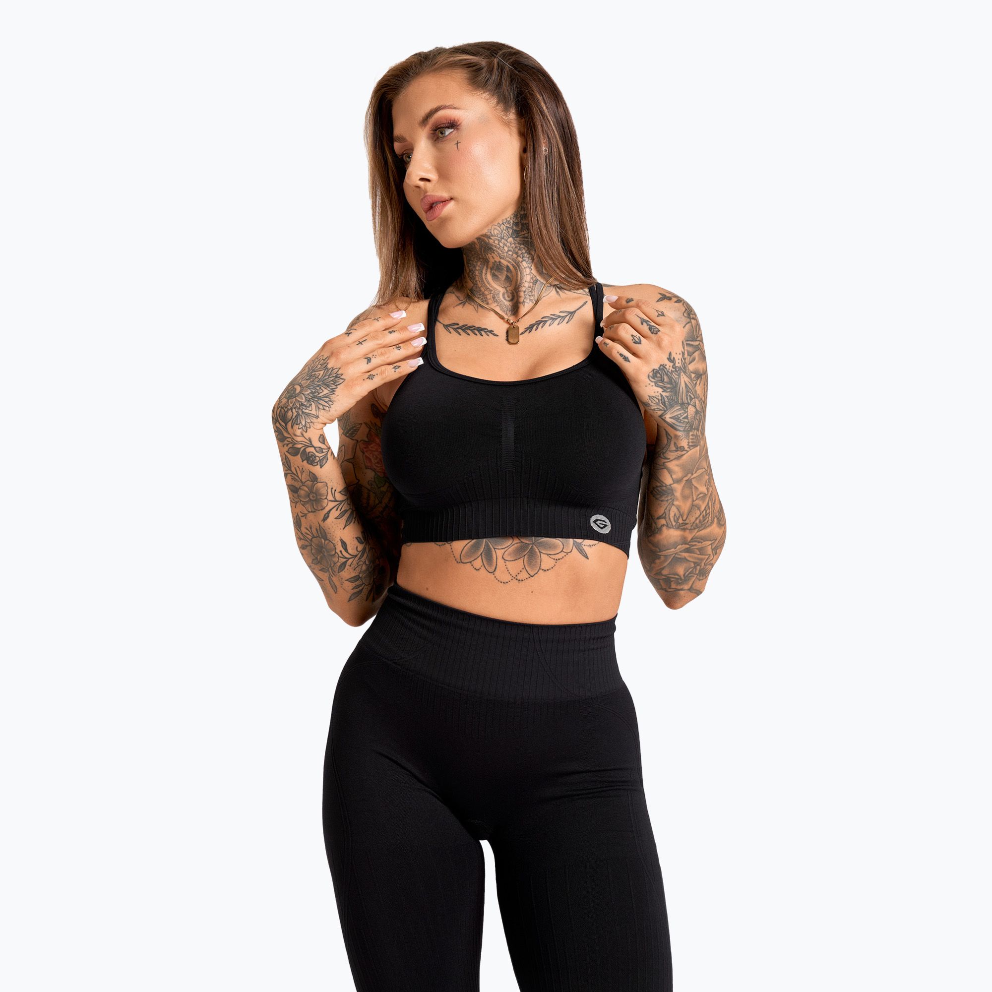 Biustonosz treningowy Gym Glamour Push Up 2.0 black 
