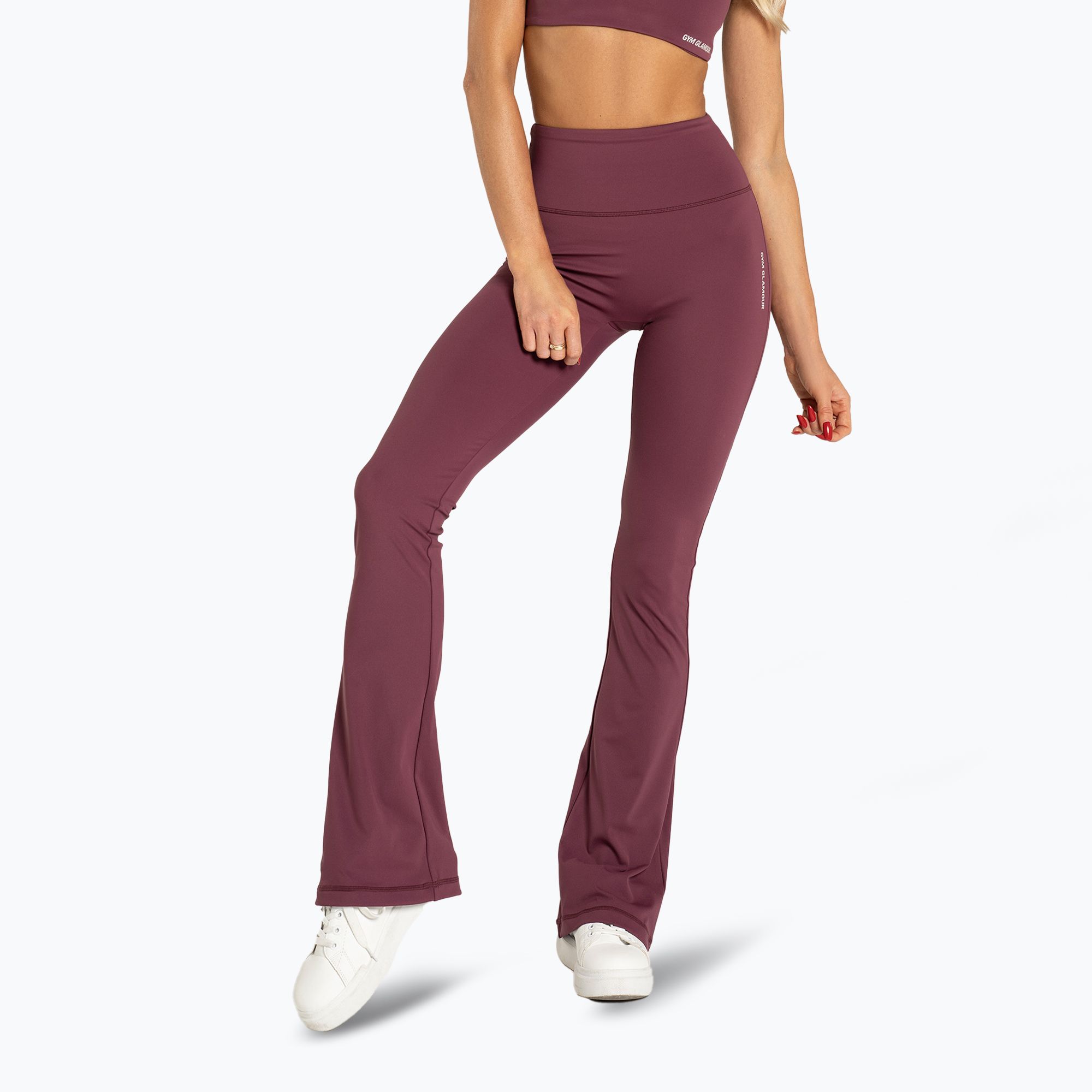 Legginsy damskie Gym Glamour Flare burgundy 