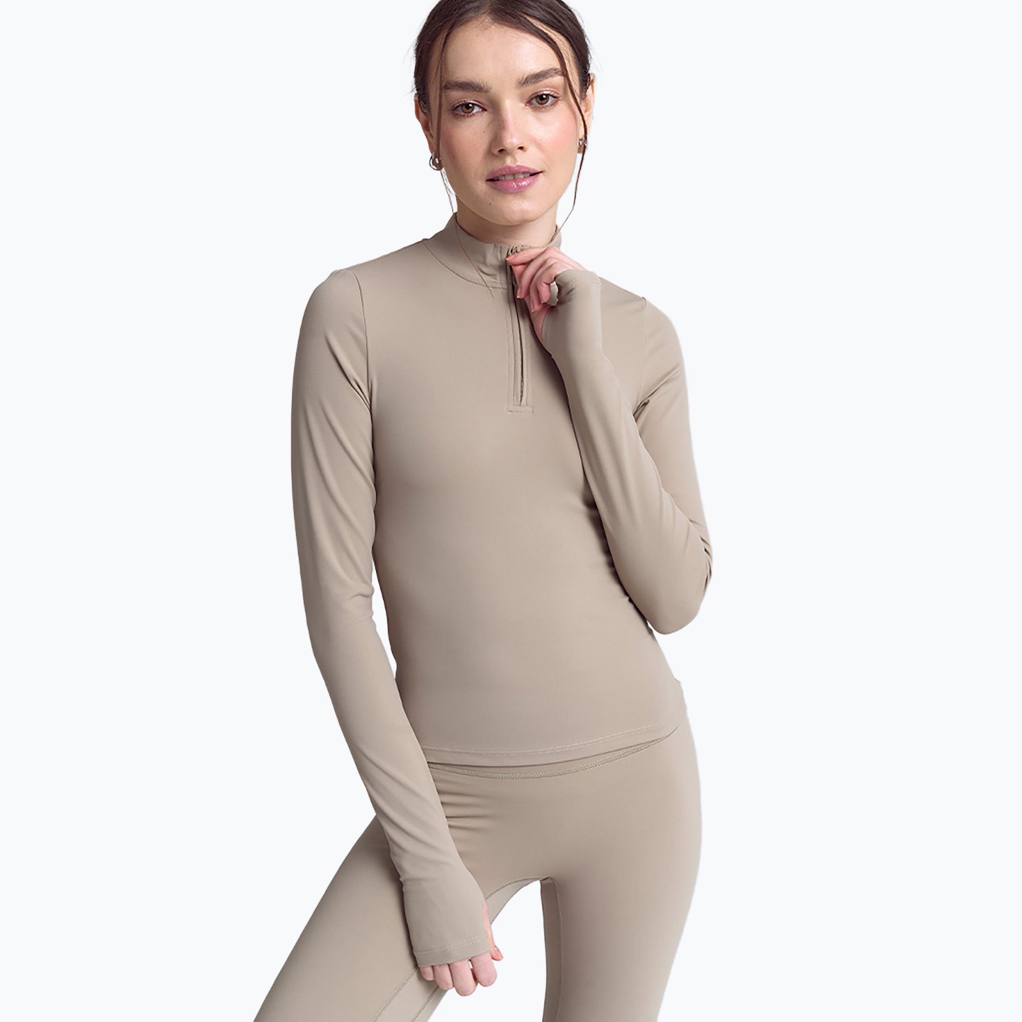 Longsleeve damski JOYINME Motion LS 1/4 Zip sage 