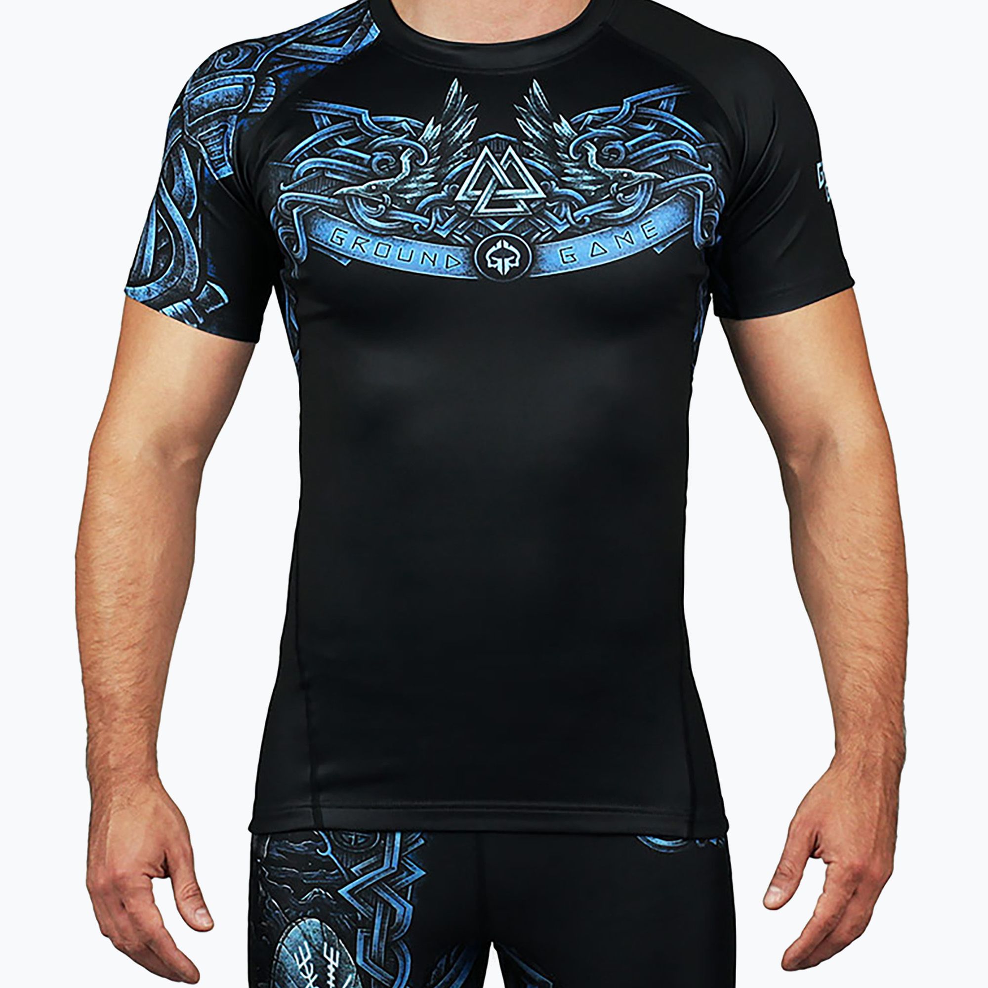 Rashguard męski Ground Game Viking czarny/niebieski 