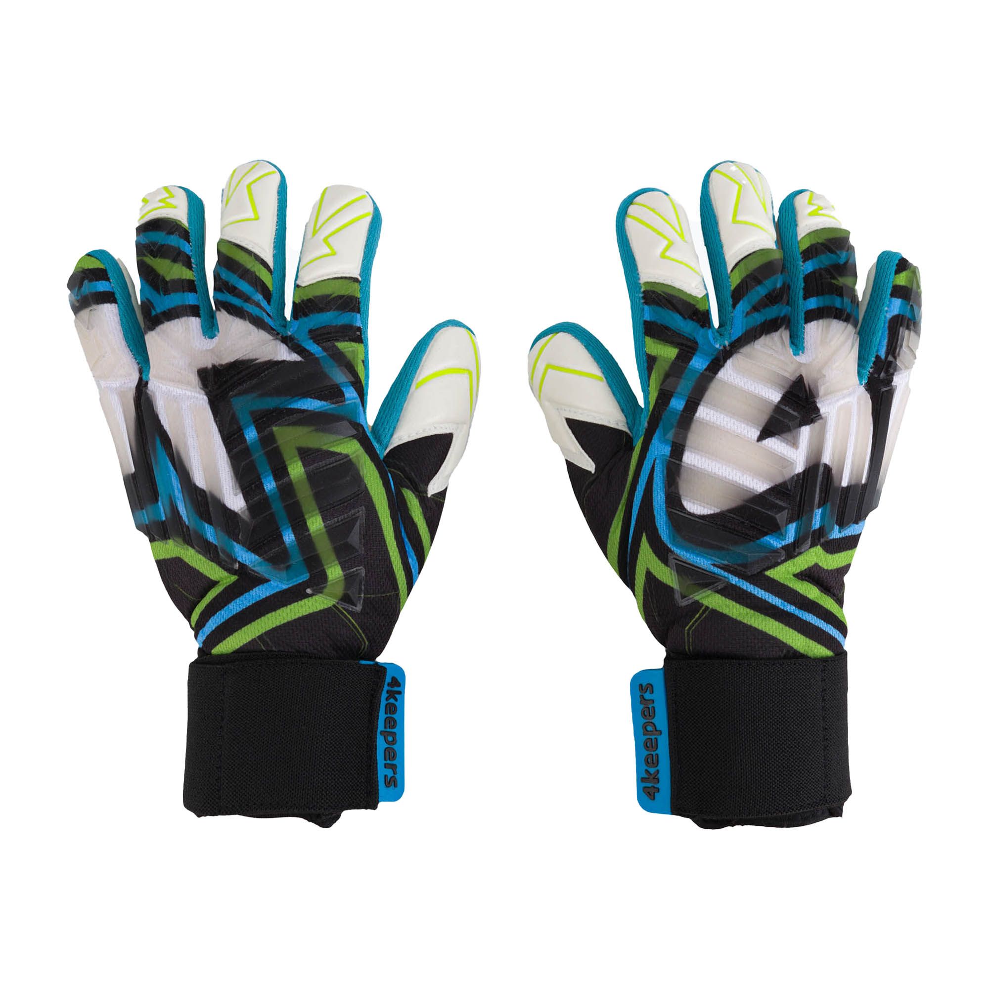 Rękawice bramkarskie 4keepers Evo Amson NC czarny/biały/ żółty/niebieski 