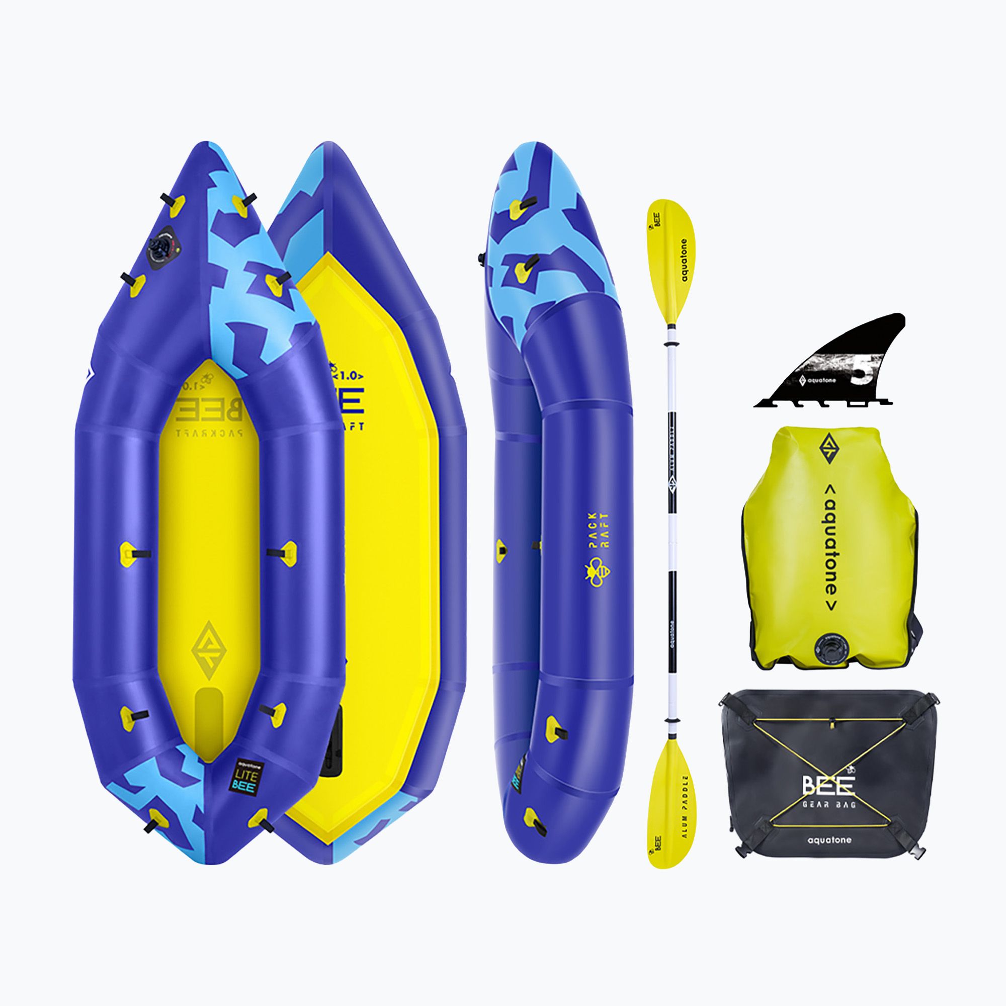 Kajak pompowany 1-osobowy Aquatone Bee Inflatable Pack Raft 7'3