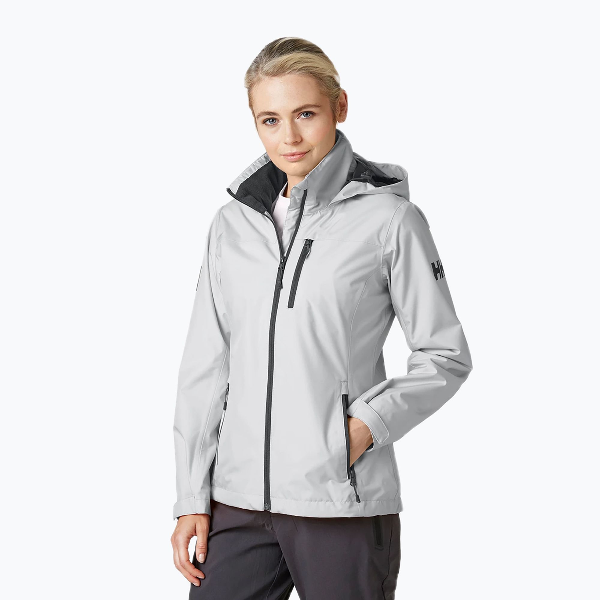 Kurtka żeglarska damska Helly Hansen Crew Hooded Midlayer grey fog 