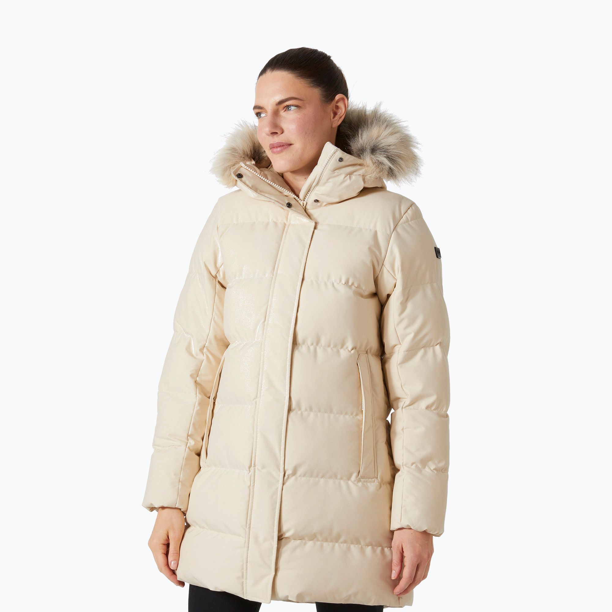 Płaszcz puchowy damski Helly Hansen Blossom Puffy Parka cream 
