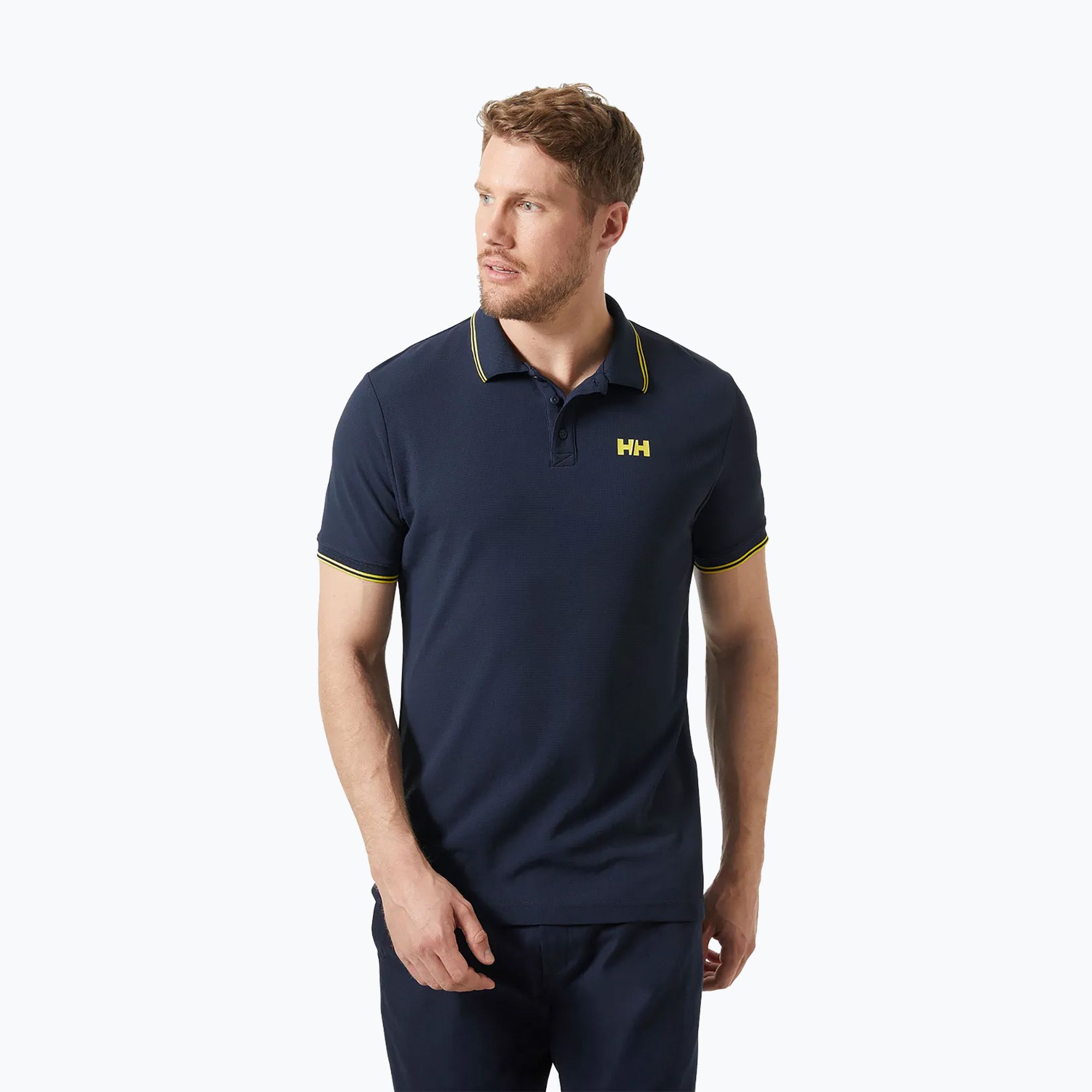 Koszulka polo męska Helly Hansen Kos Polo navy/gold rush 