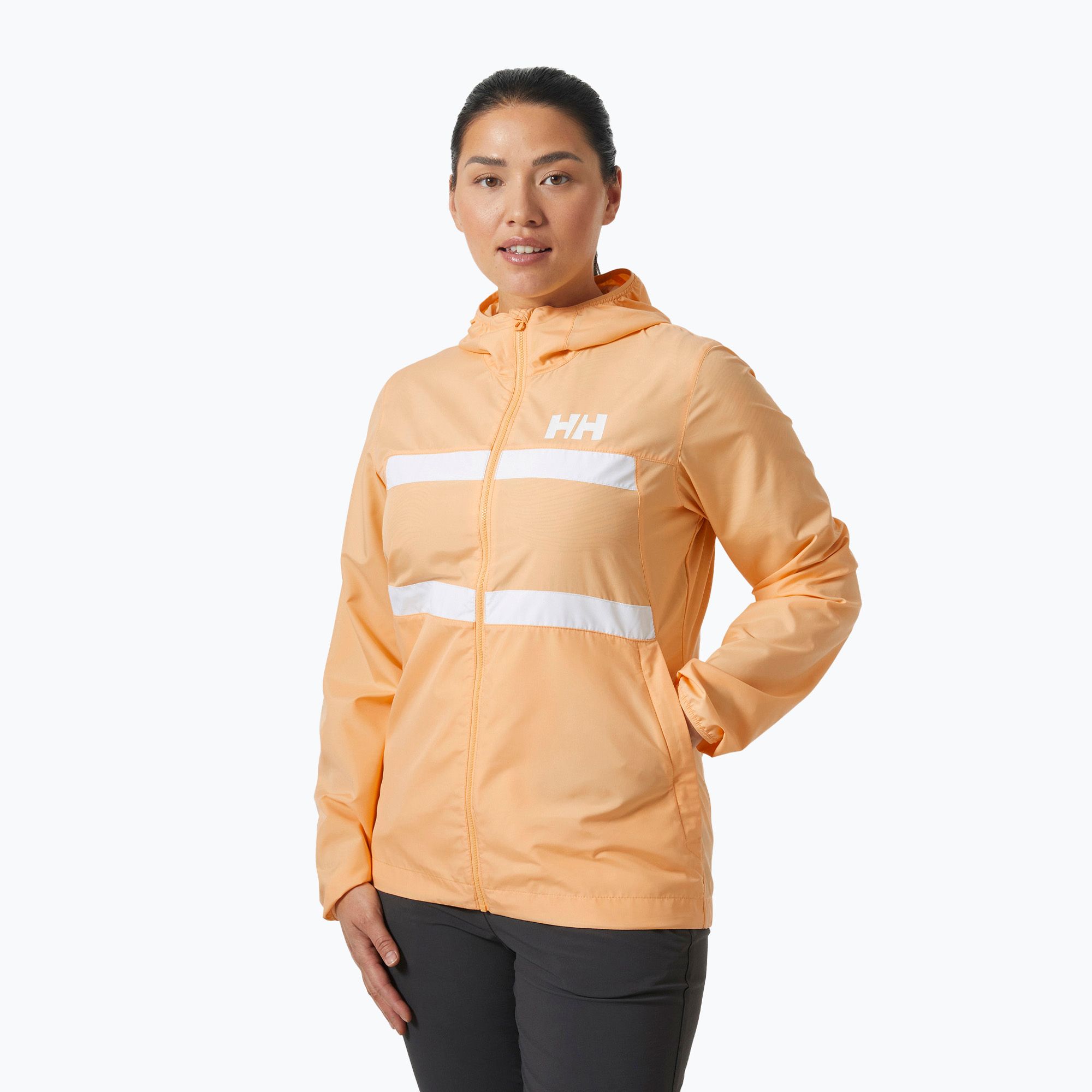 Kurtka żeglarska damska Helly Hansen Salt Stripe Windbreaker miami peach 
